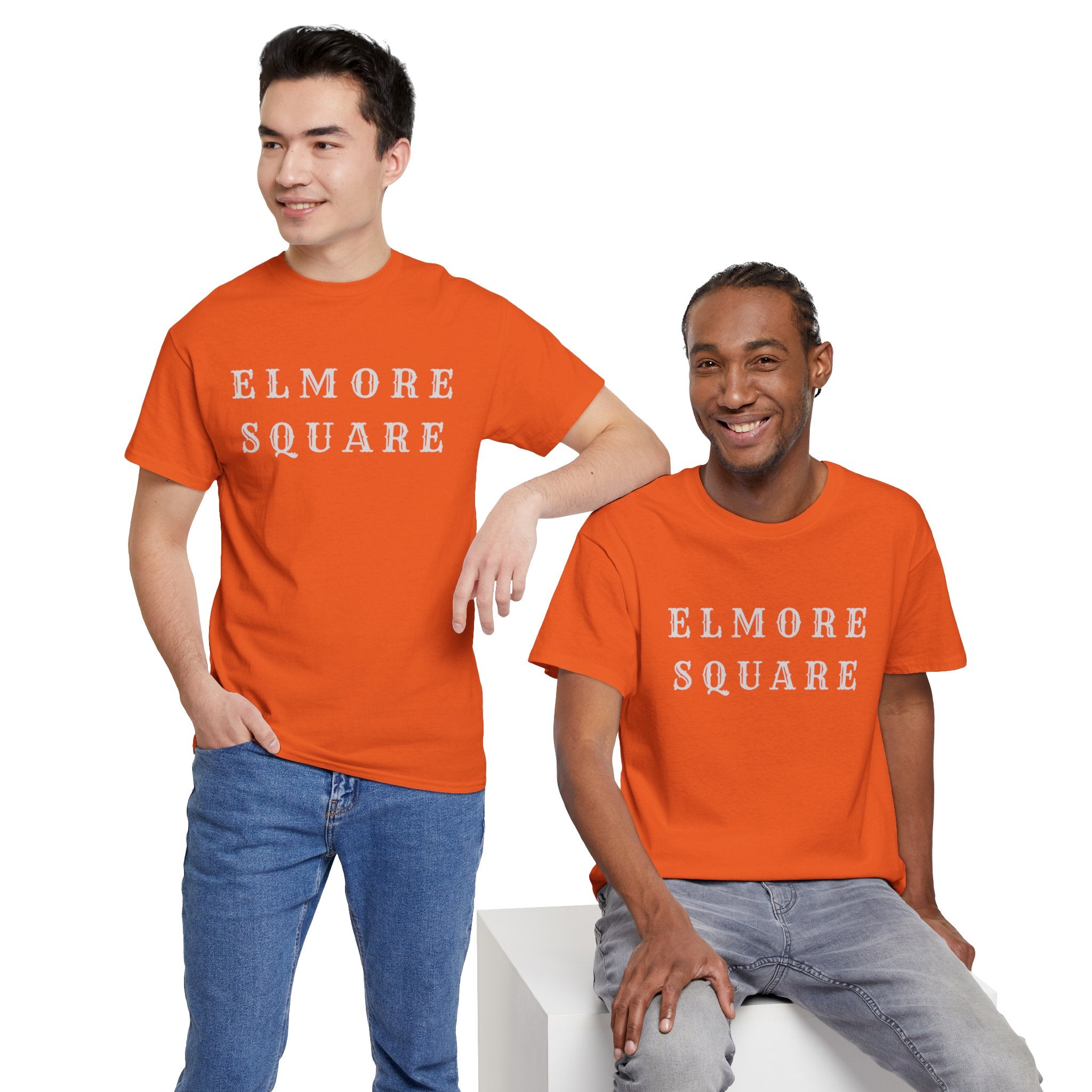 Elmore Square Vintage Lettering T‑Shirt — Retro City Name Tee