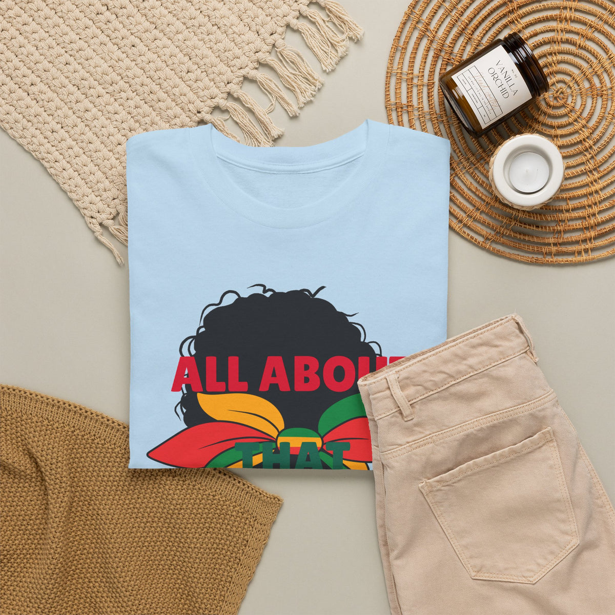 Aunty Life Tee – "All About Aunty Life" Graphic T-Shirt (Tropical Heart Sunglasses)