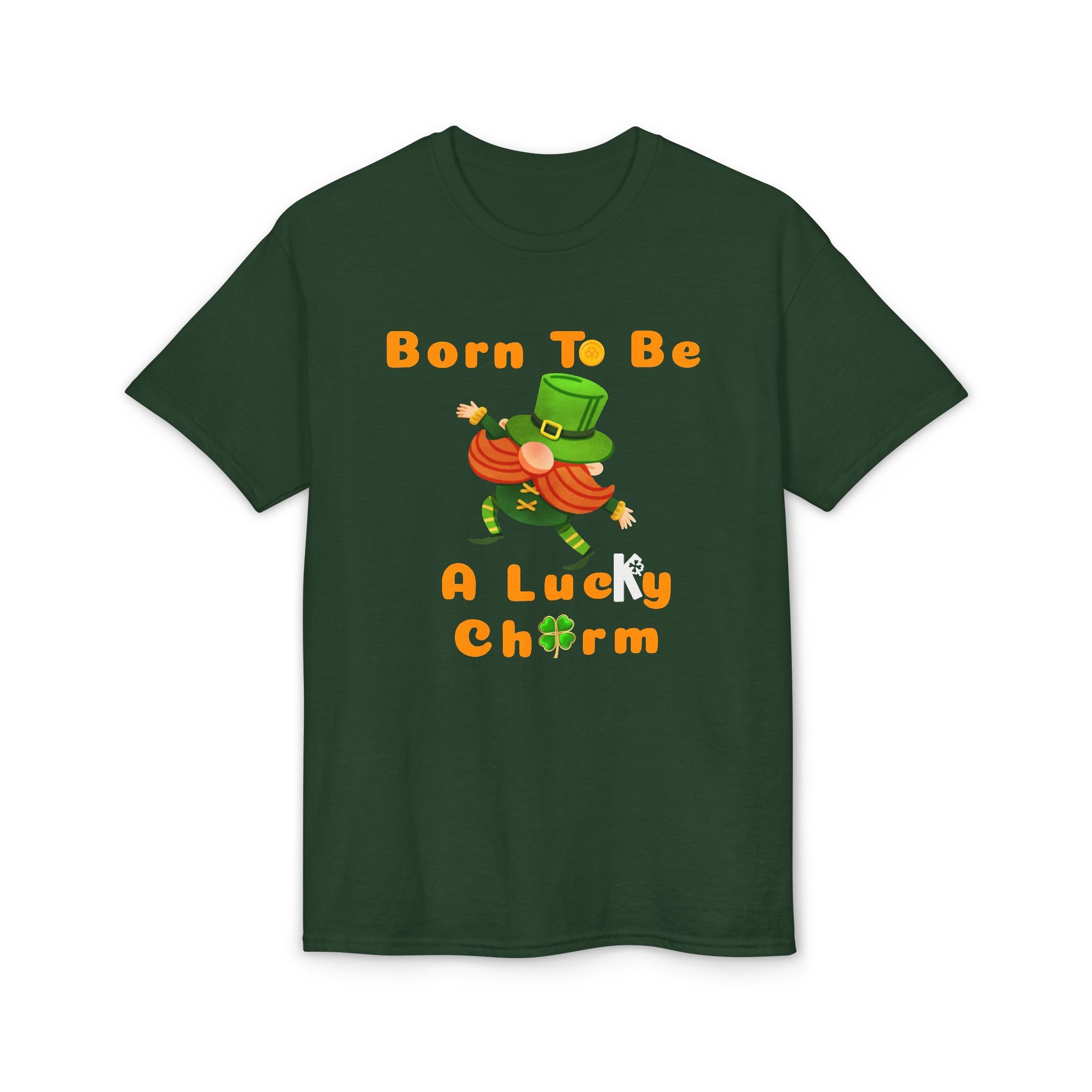 St. Patrick’s Day T-Shirt – "Born To Be A Lucky Charm" Cute Leprechaun Graphic Tee