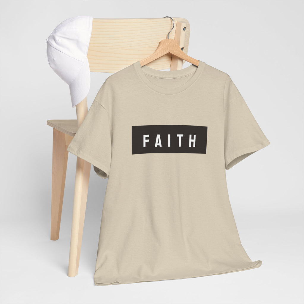 Faith Graphic Tee — Minimal Black Box Christian T-Shirt