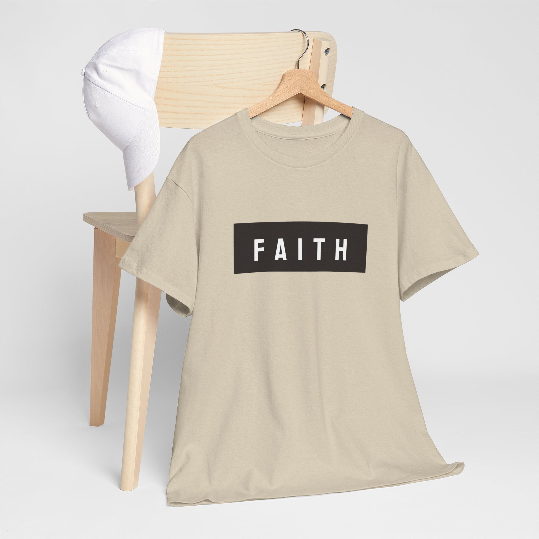 Faith Graphic Tee — Minimal Black Box Christian T-Shirt