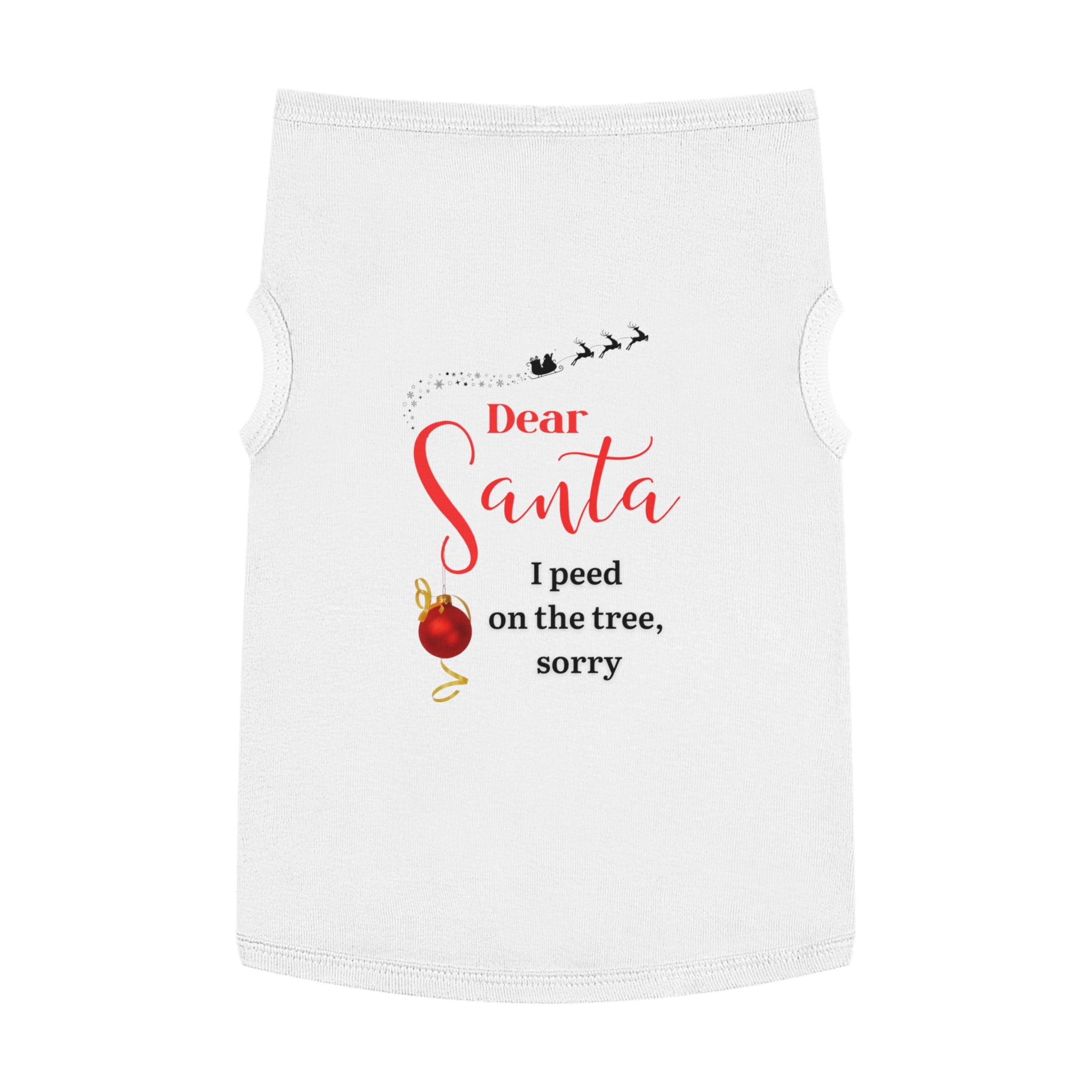 Peed on tree, Santa Paws Pet Tank Top, Christmas Pet Shirt, Funny Holiday Dog Outfit, Pet Apparel, Festive Dog Tank