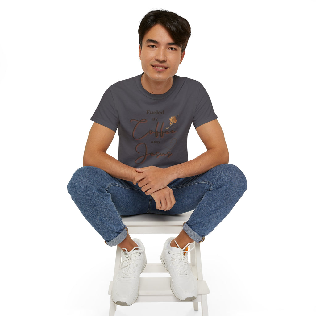 Coffee and Jesus T‑Shirt — "Fueled by Coffee and Jesus" Faith Graphic Tee