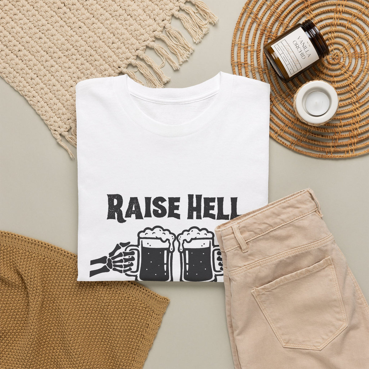 Raise Hell and Raise a Glass T-Shirt — Cheers Beer Drinking Tee