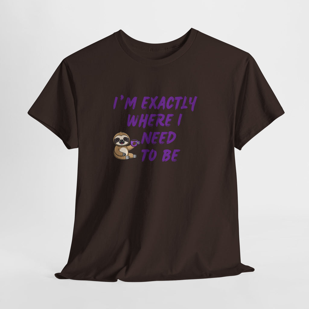 Sloth "I'm Exactly Where I Need to Be" Graphic Tee