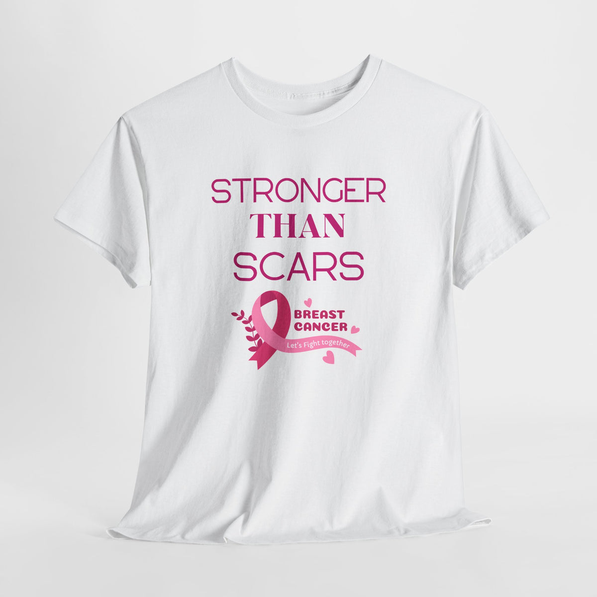 Stronger Than Scars Tee – Breast Cancer Awareness Support T-Shirt