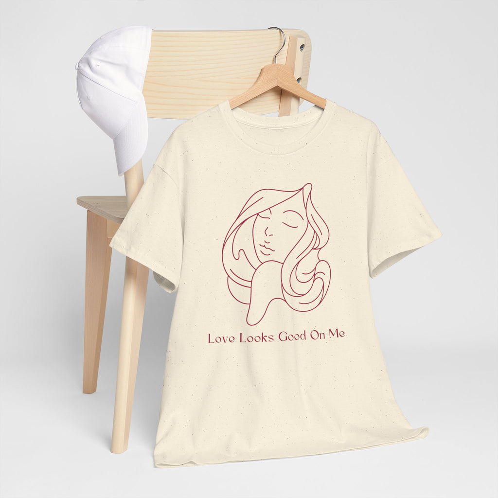 T-Shirt — 'Love Looks Good On Me' Minimal Line Art Tee