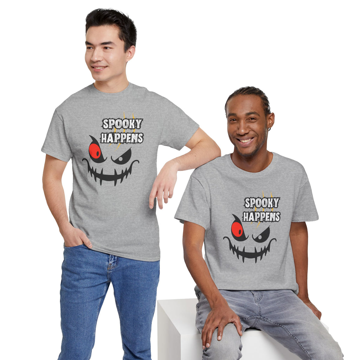 Spooky Happens Halloween T-Shirt — Creepy Jack-O'-Lantern Face Tee