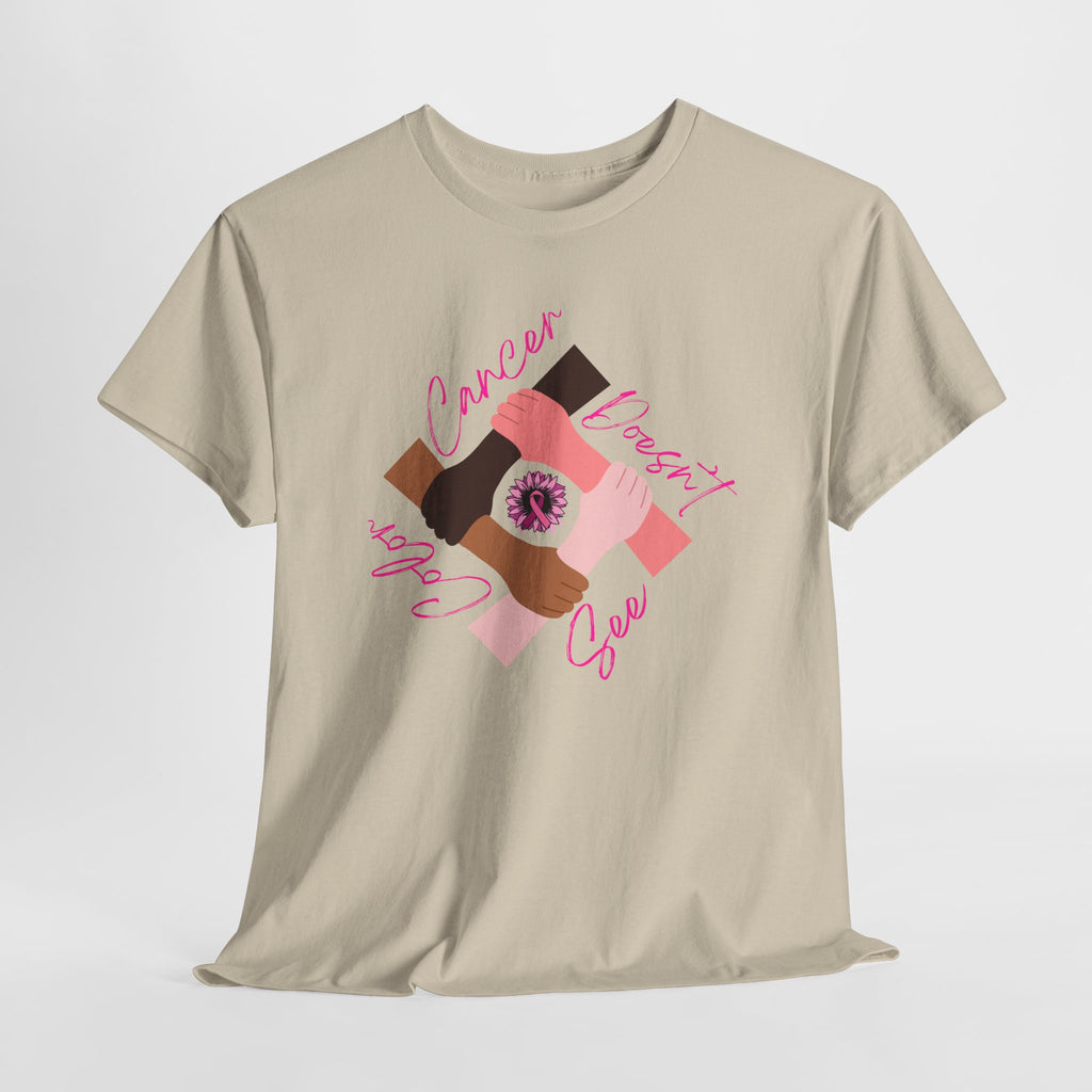 Cancer Support Awareness T-Shirt — "Cancer Doesn't See Color"