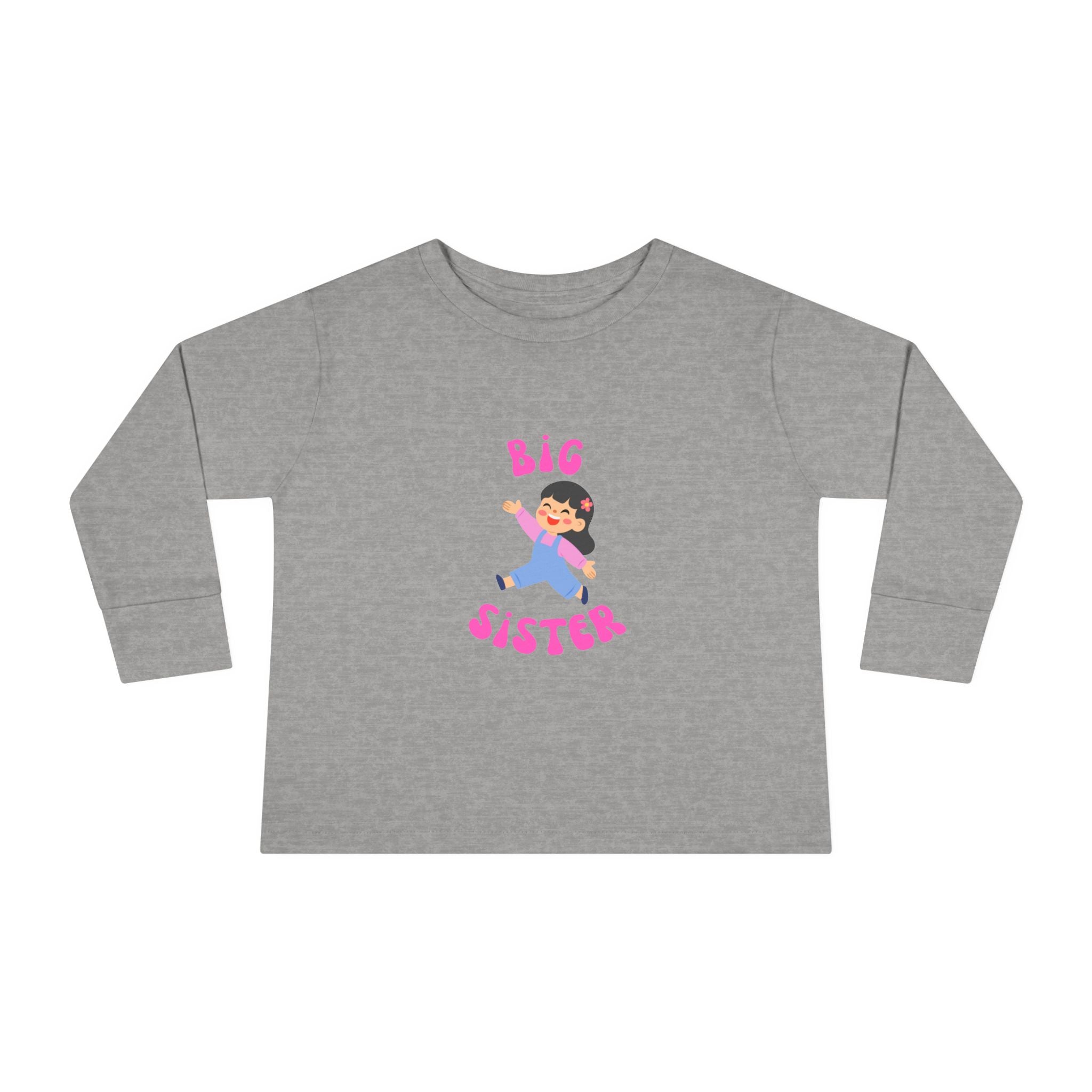 Big Sister Toddler Long Sleeve Tee — Cute Announce Shirt for New Siblings