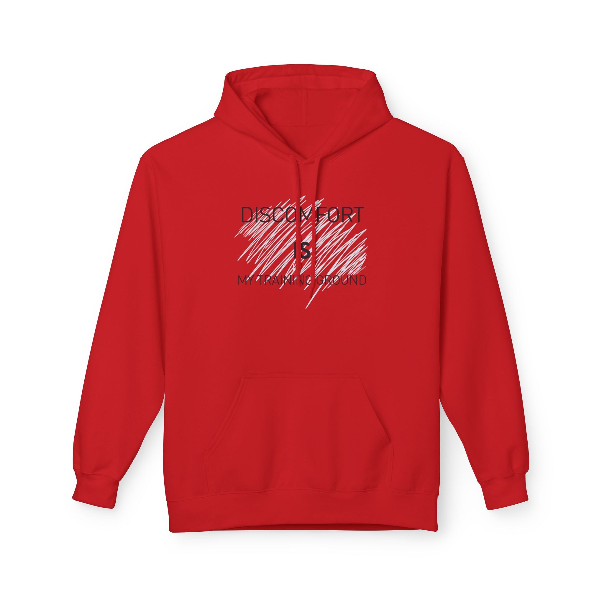 Hoodie — "Discomfort Is My Training Ground" Motivational Fitness Pullover