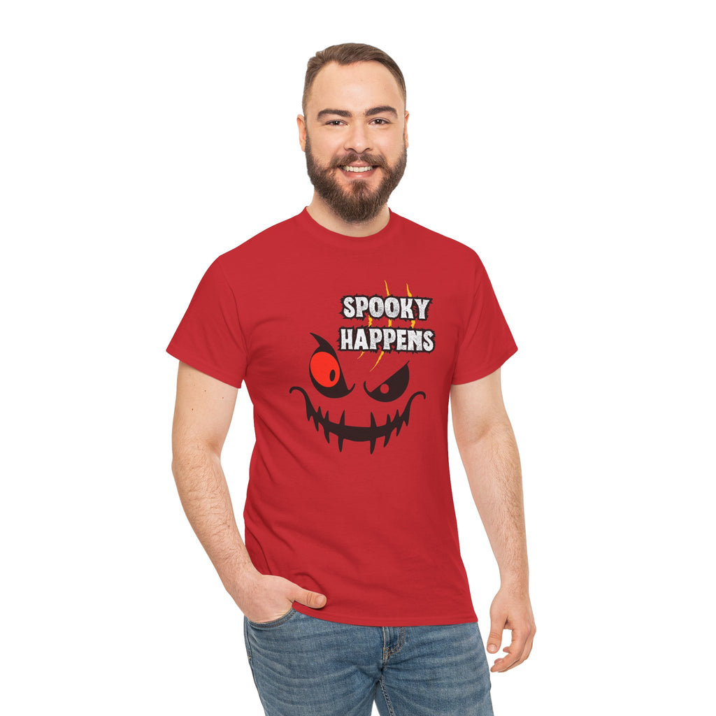 Spooky Happens Halloween T-Shirt — Creepy Jack-O'-Lantern Face Tee