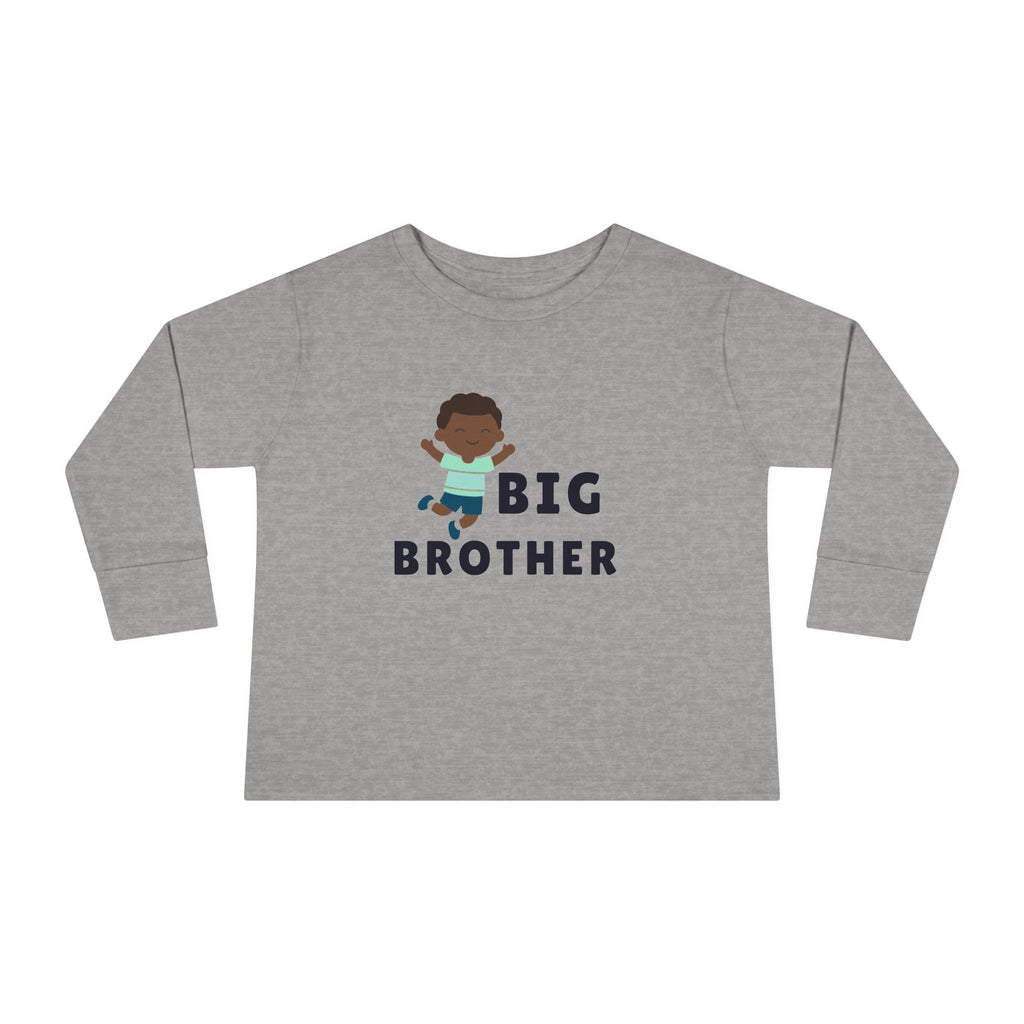 Big Brother Toddler Long Sleeve Tee - Cute Sibling Announcement Shirt