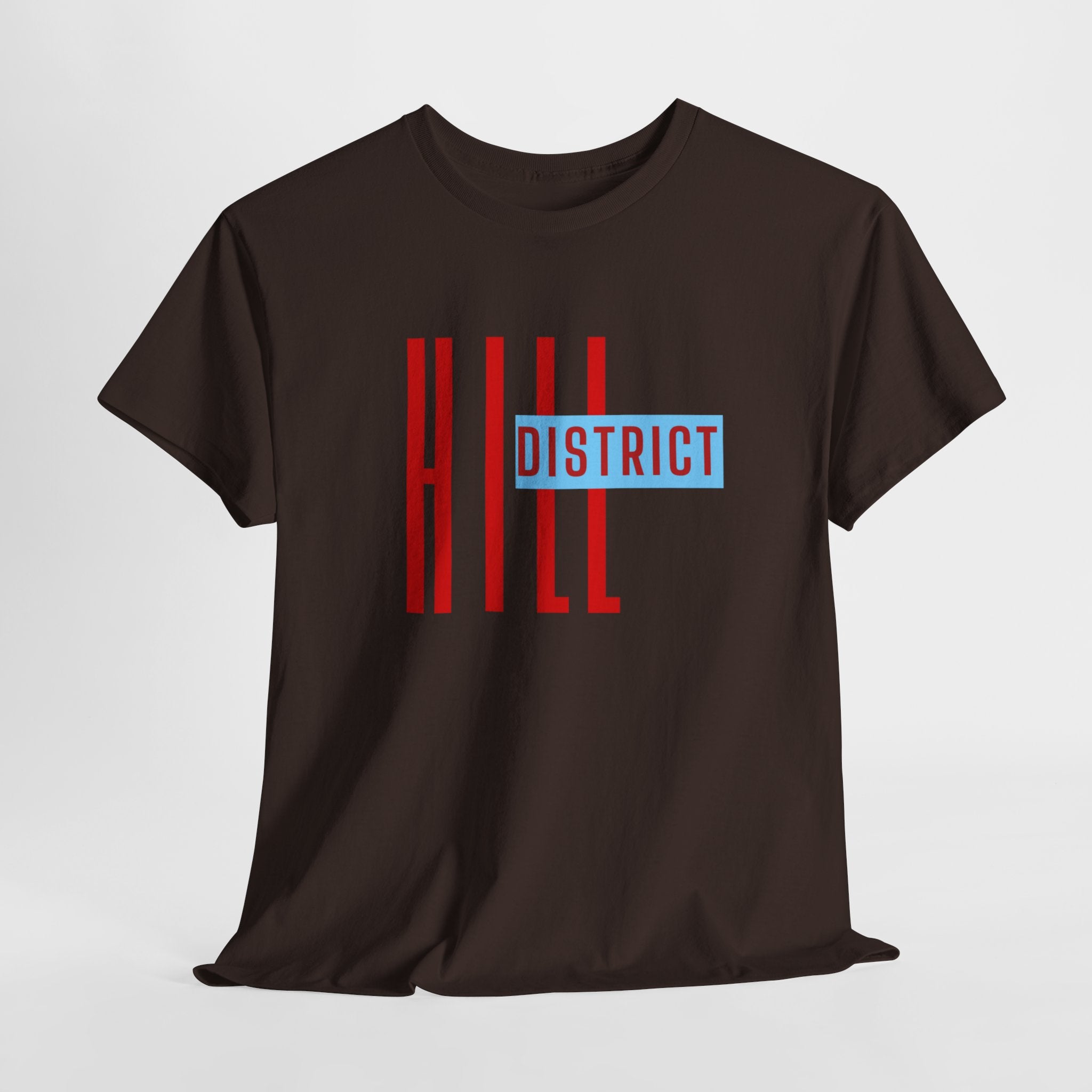 Hill District T-Shirt — Retro Red & Blue 'DISTRICT' Graphic Tee