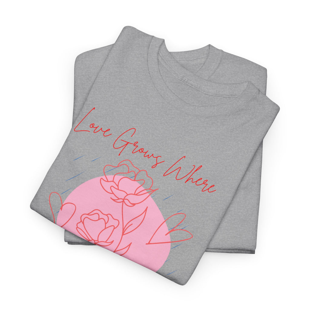 Rose Moon Graphic Tee — "Love Grows Where It’s Watered"