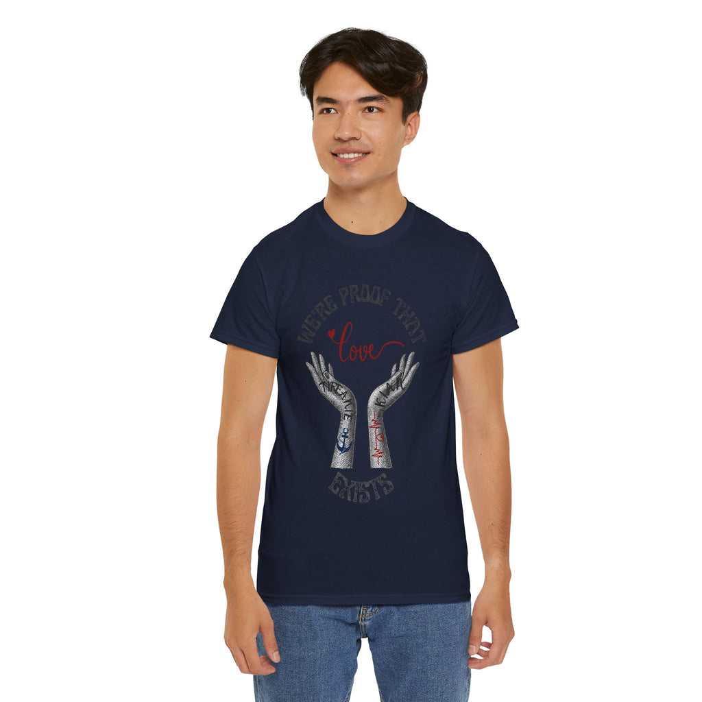Love Wins Tattoo Hands T‑Shirt – "We're Proof That Love Exists" Couples Goal Pride Tee