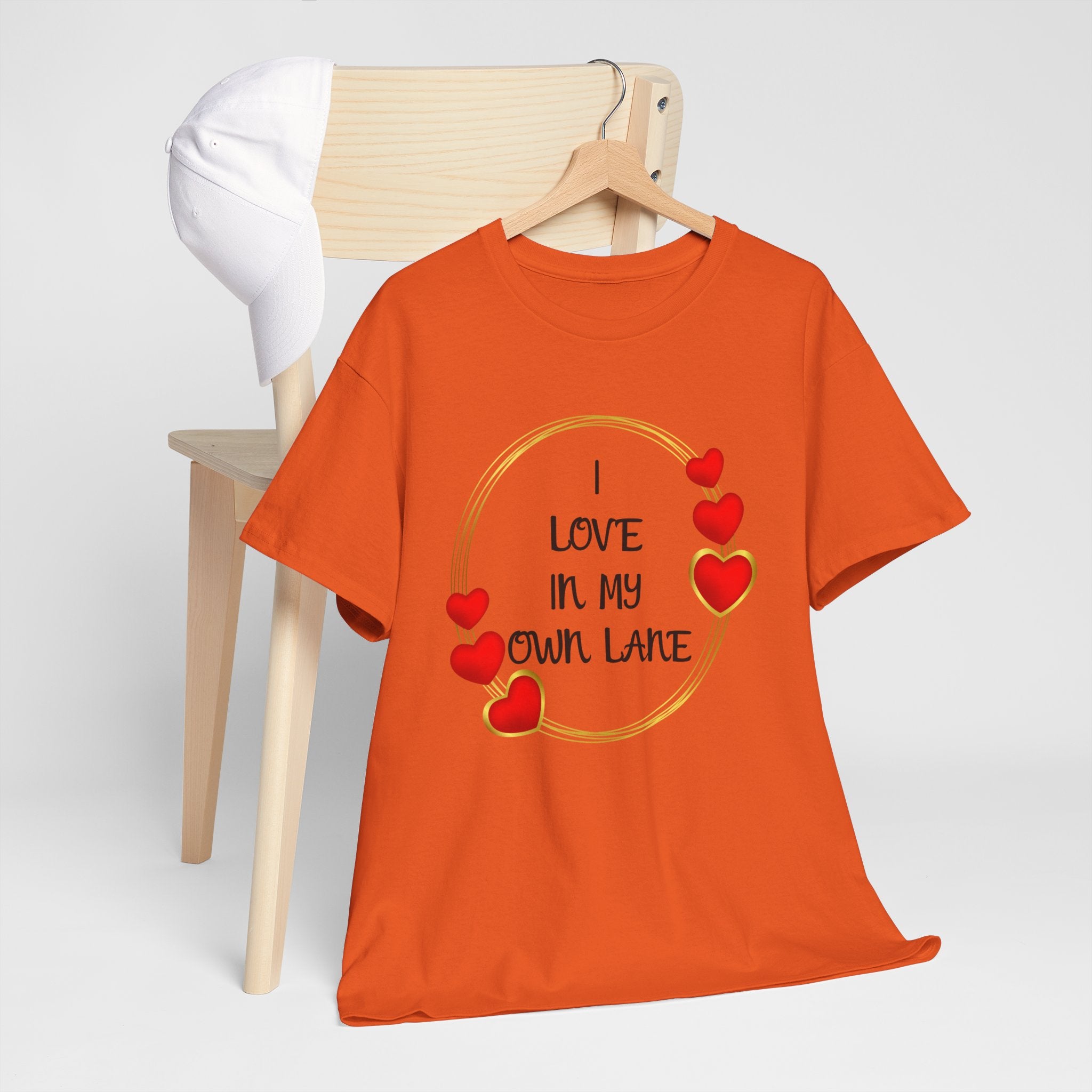 T-Shirt — "I Love In My Own Lane" Heart Graphic Self-Love Tee
