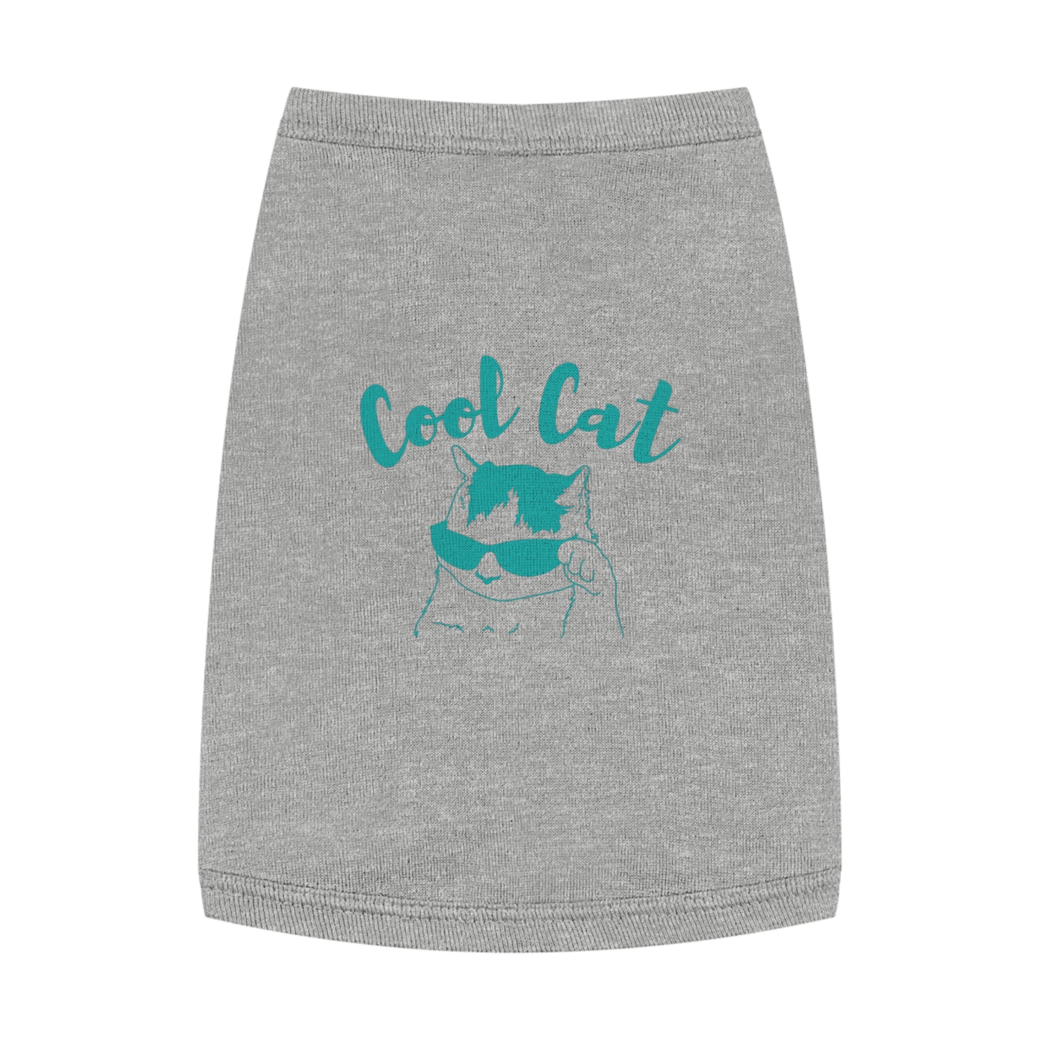 Cool Cat Pet Tank Top — Teal "Cool Cat" Graphic Dog & Cat Shirt