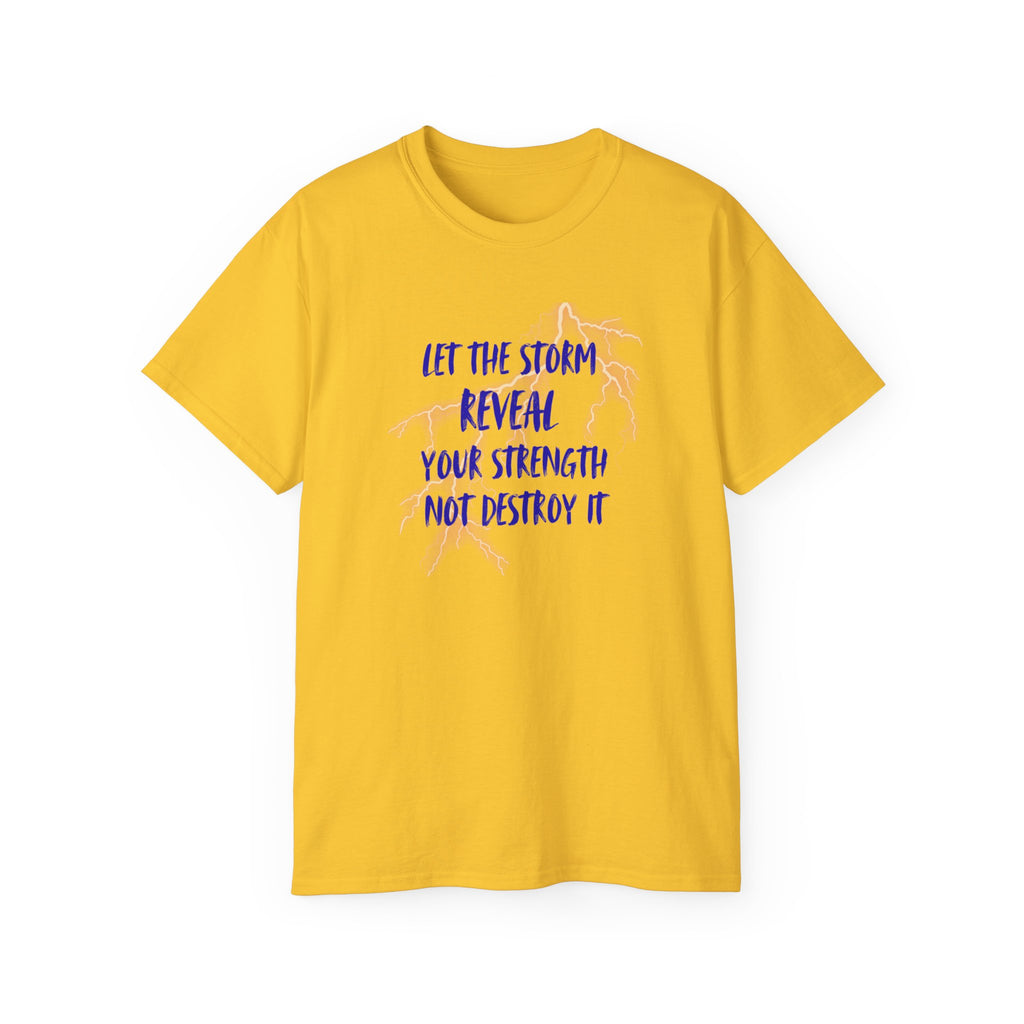 Inspirational Breast Cancer Awareness Tee — "Let the Storm Reveal Your Strength"