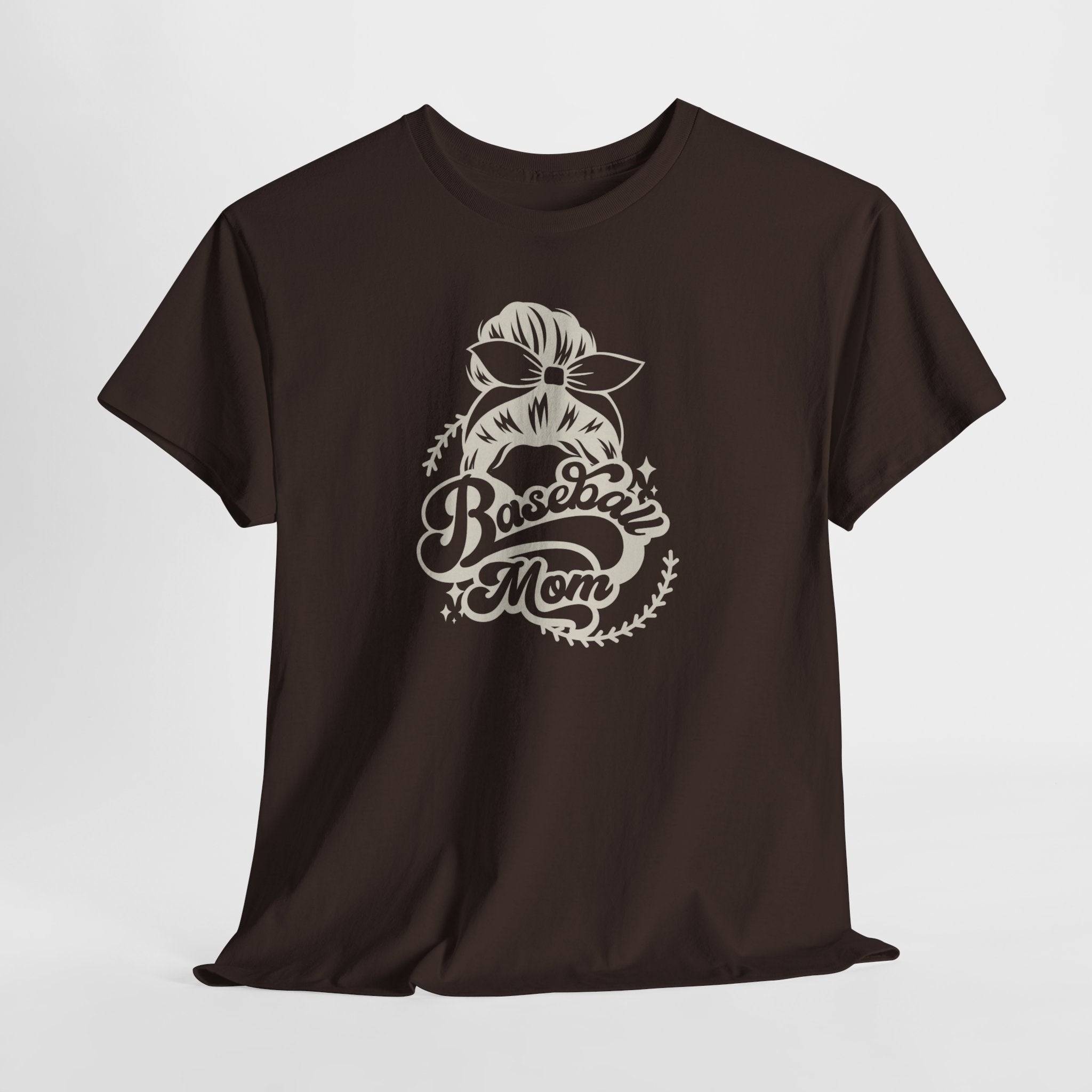 Baseball Mom Tee — Messy Bun Graphic Shirt for Proud Baseball Moms