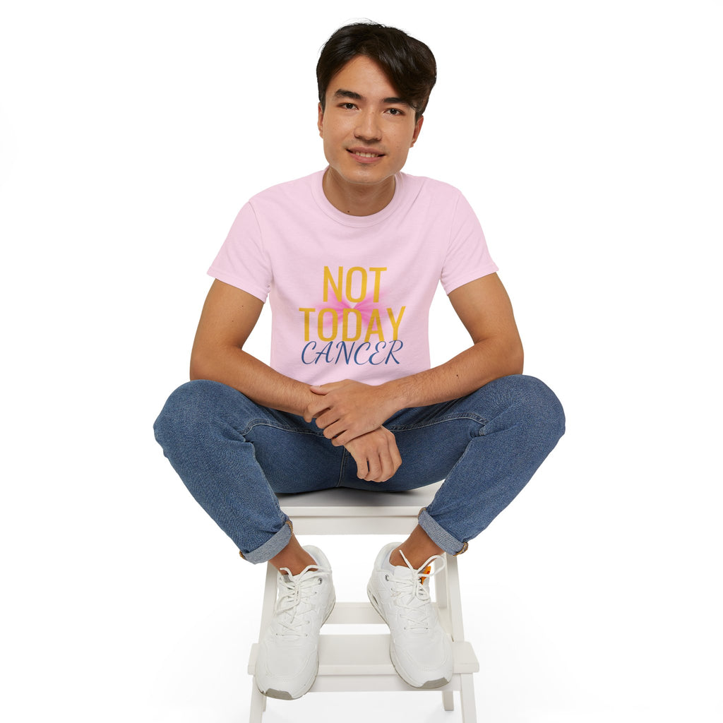 Not Today Cancer T-Shirt — Inspirational Cancer Awareness Tee with Pink Ribbon