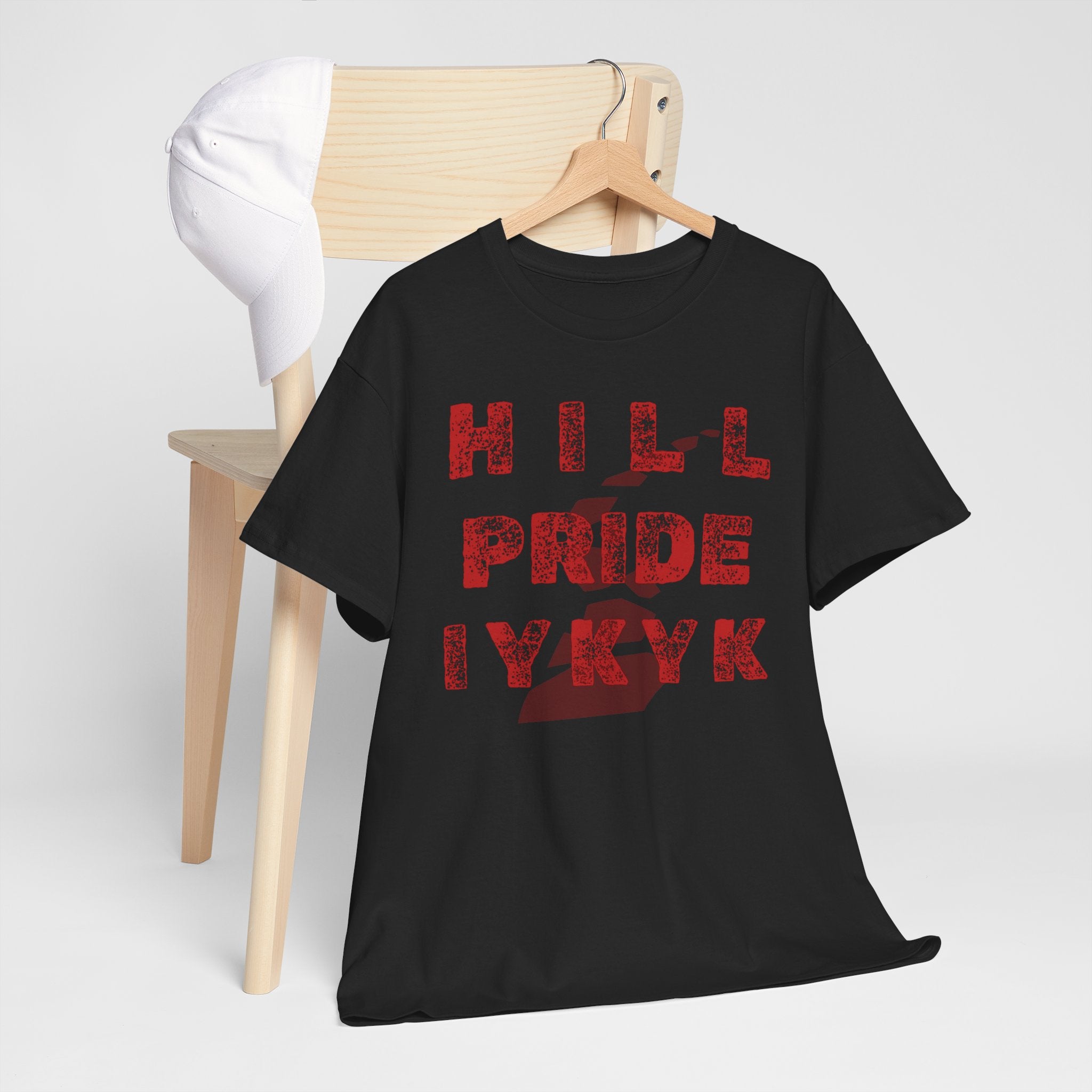 Hill Pride Cobblestone Road Graphic Tee — Red Brick Path Text Design