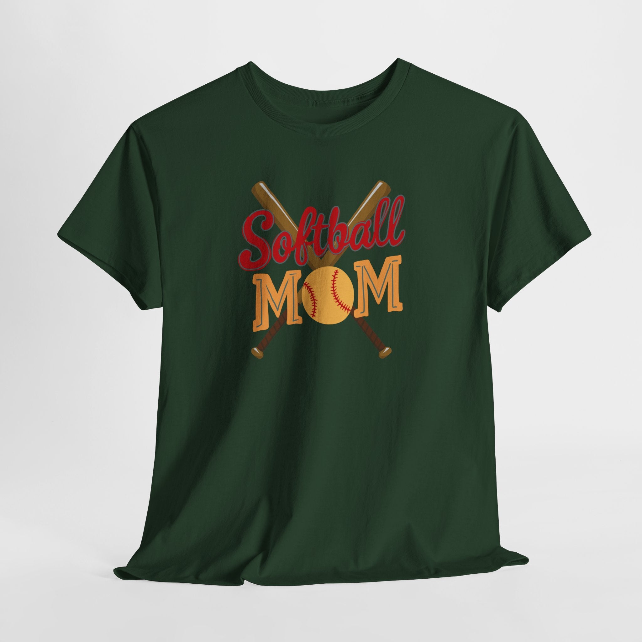Softball Mom T‑Shirt — Retro Crossed Bats & Ball Tee for Proud Moms