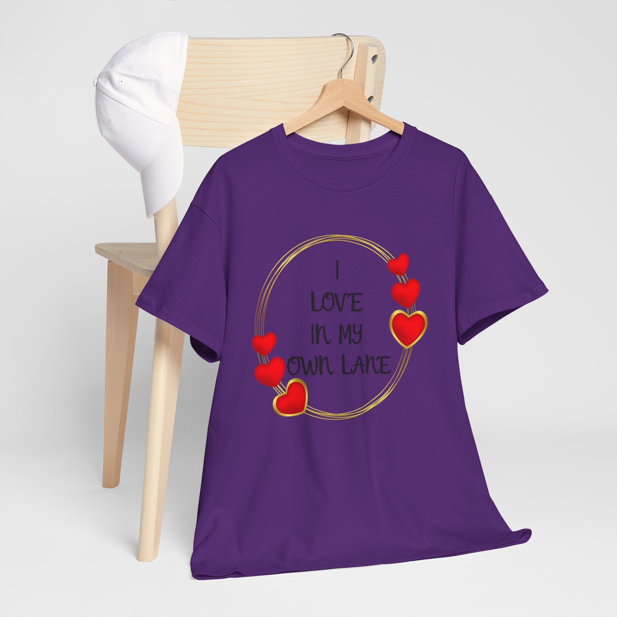 T-Shirt — "I Love In My Own Lane" Heart Graphic Self-Love Tee