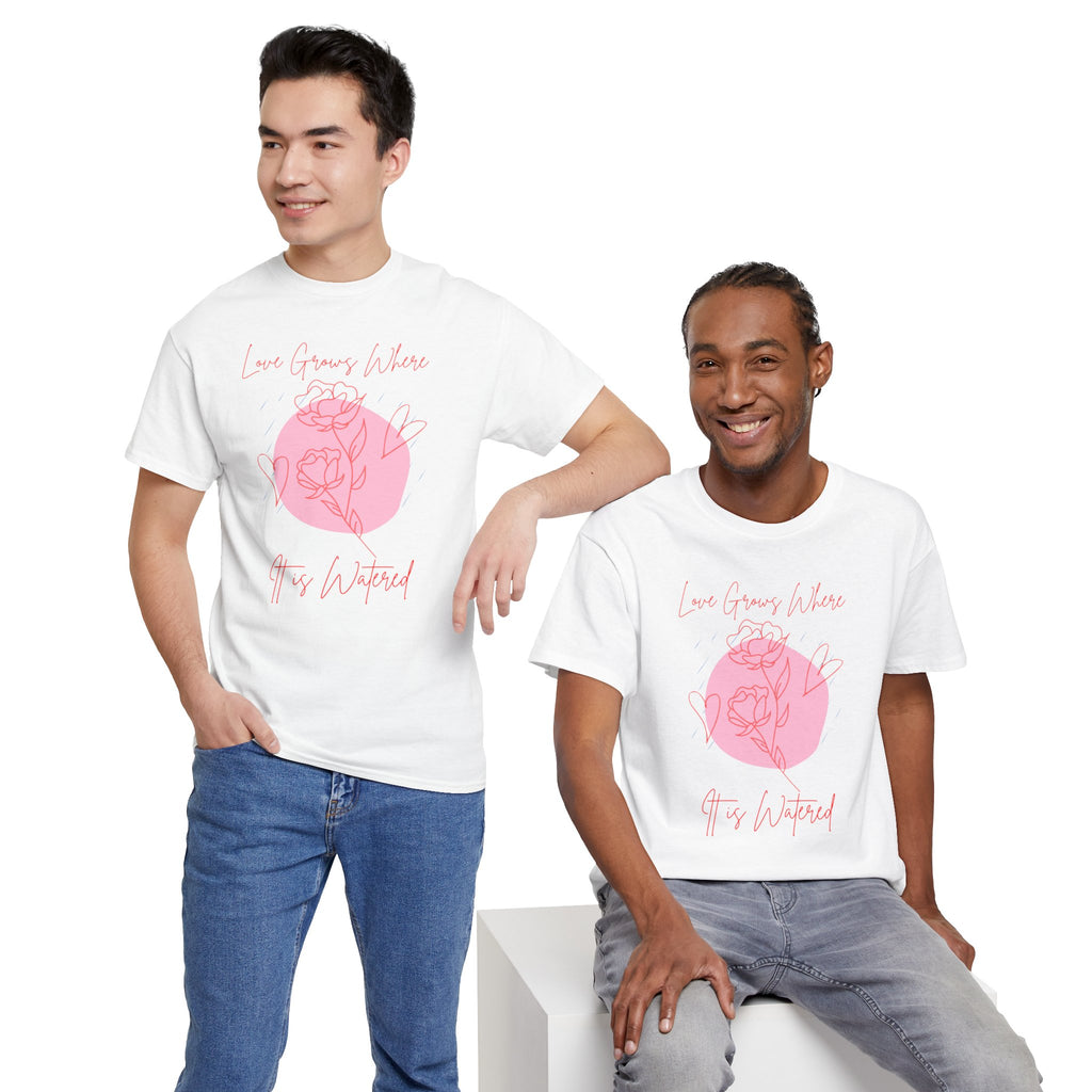 Rose Moon Graphic Tee — "Love Grows Where It’s Watered"
