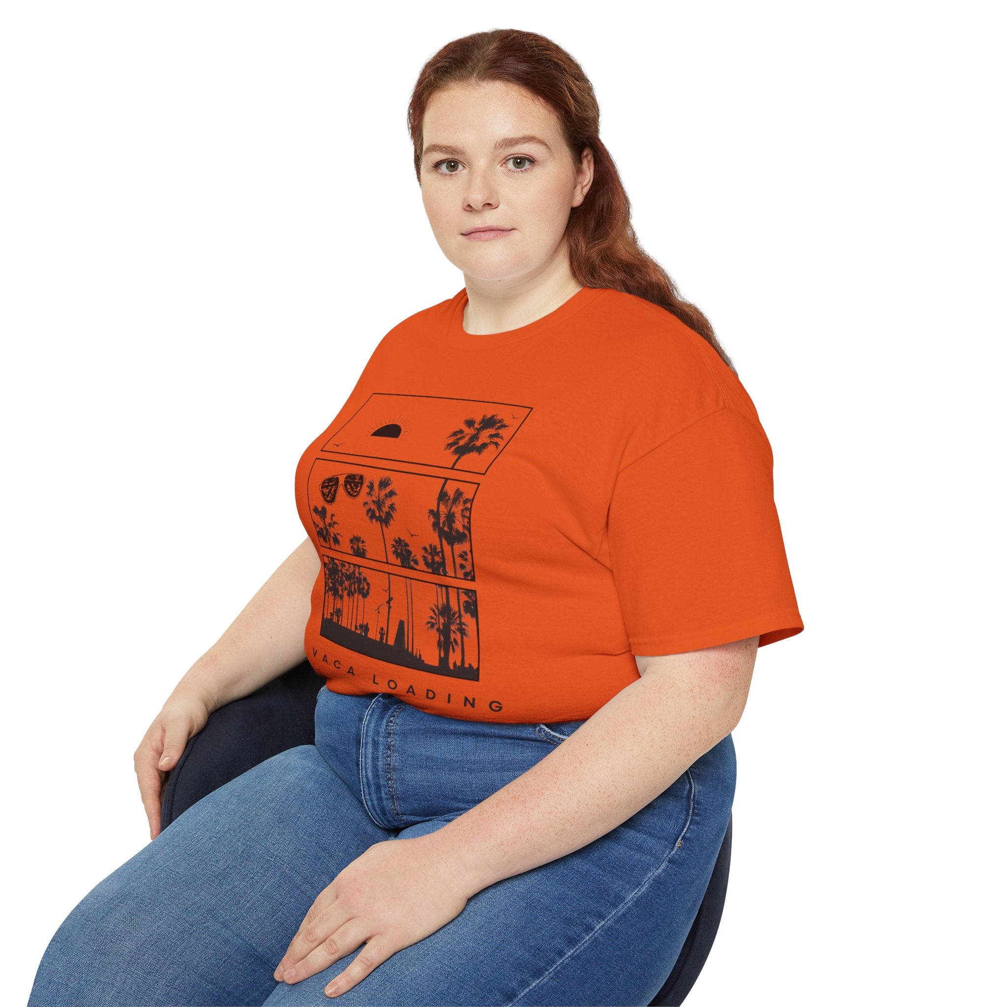Vacation Loading T‑Shirt — Retro Palm & Sunset Graphic Tee