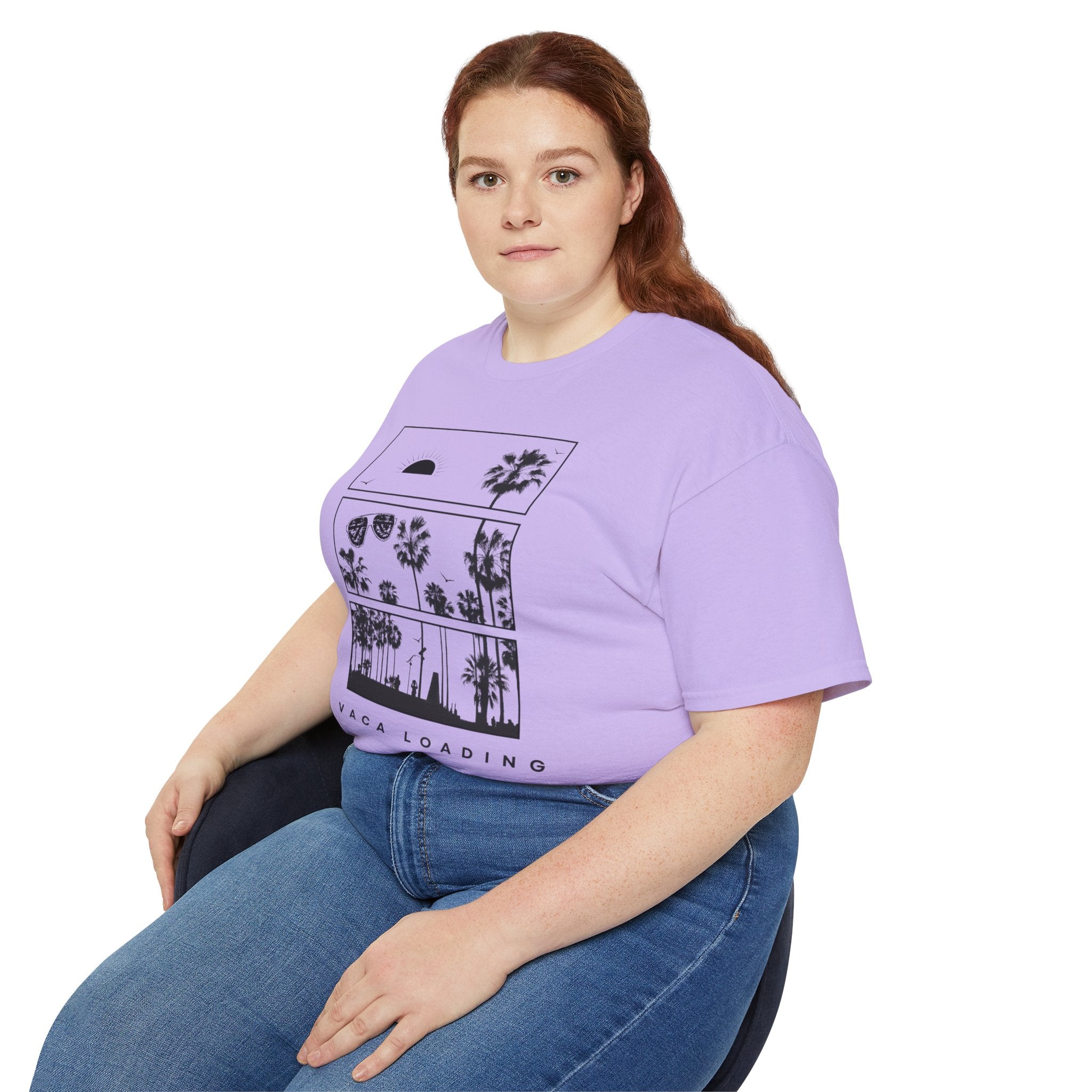Vacation Loading T‑Shirt — Retro Palm & Sunset Graphic Tee