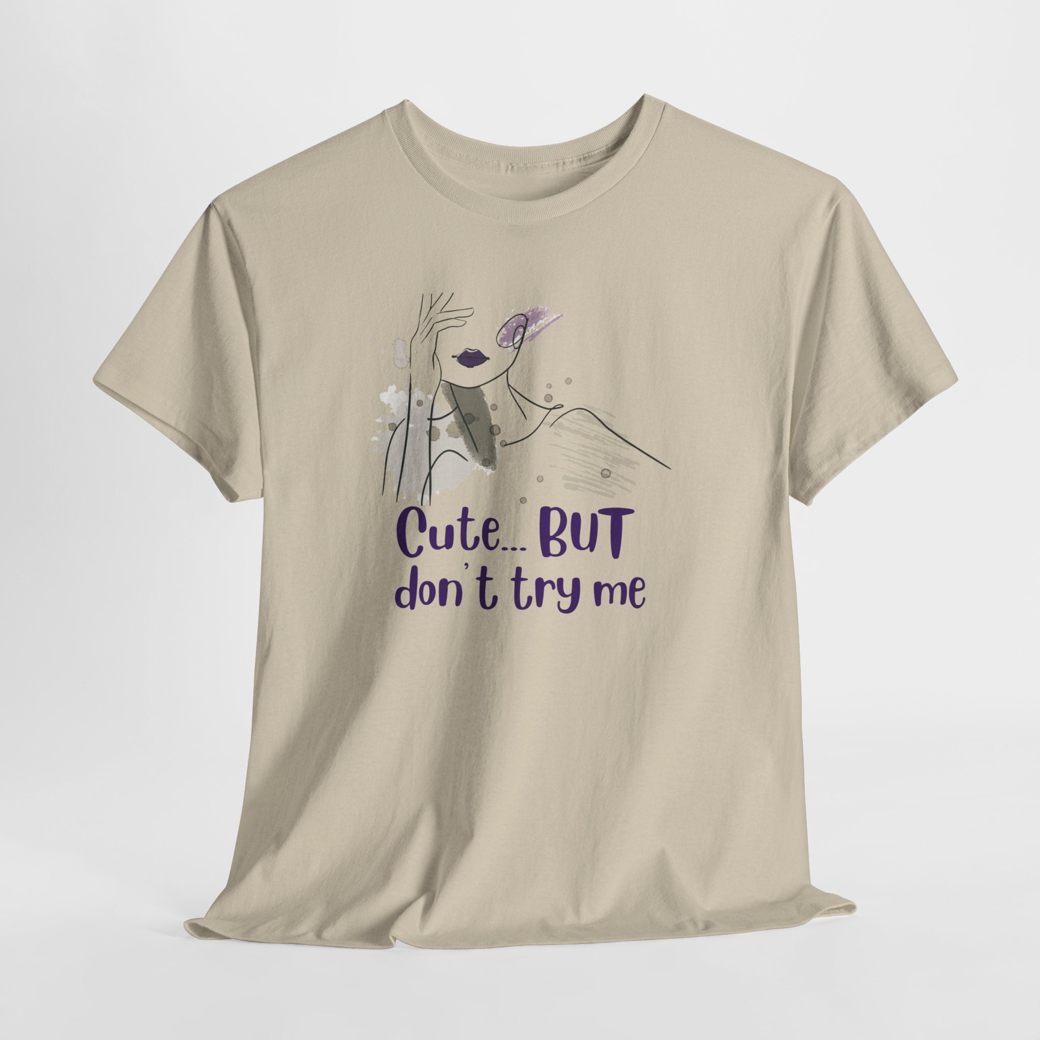 T‑Shirt — Cute… but don’t try me | Minimal Floral Graphic Tee
