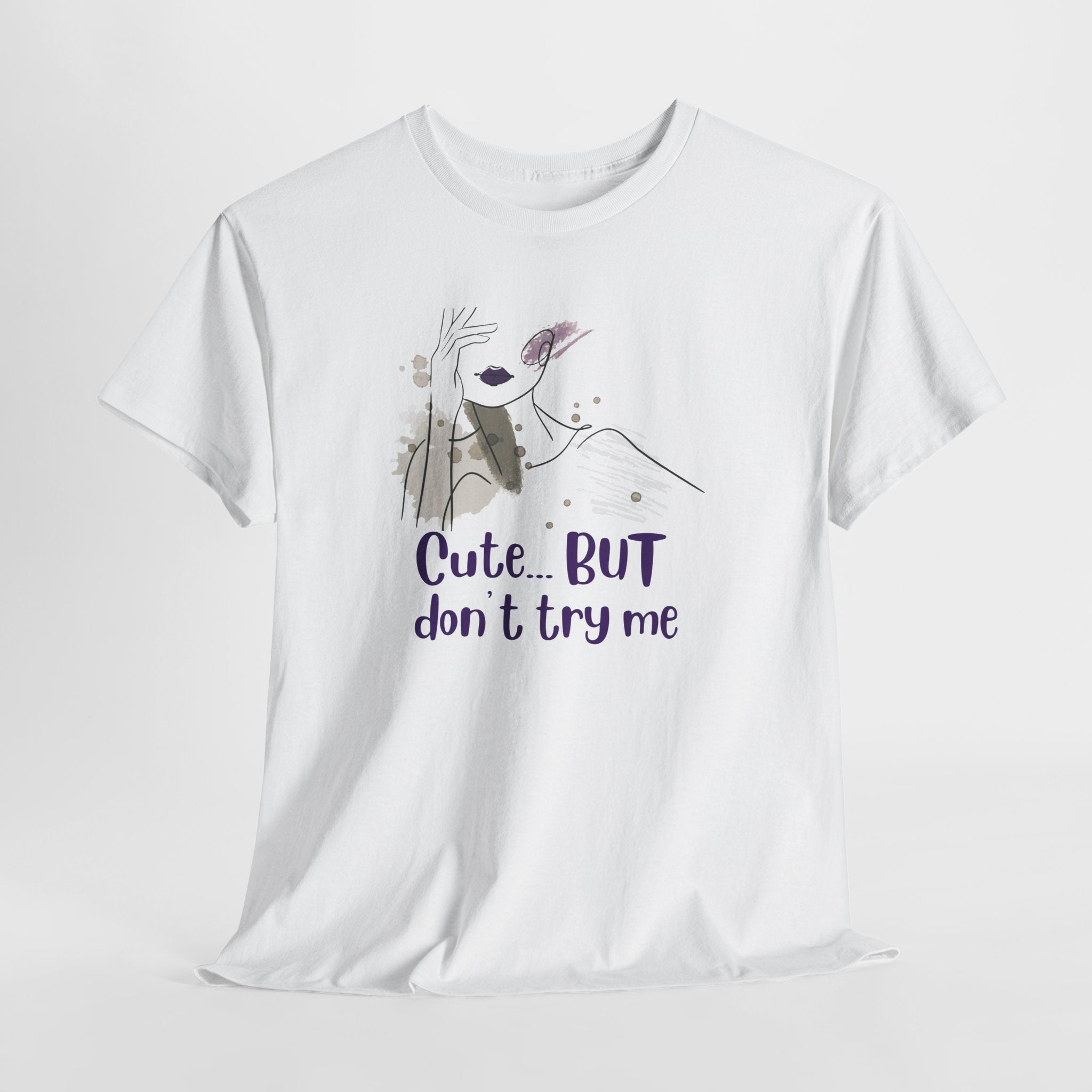 T‑Shirt — Cute… but don’t try me | Minimal Floral Graphic Tee