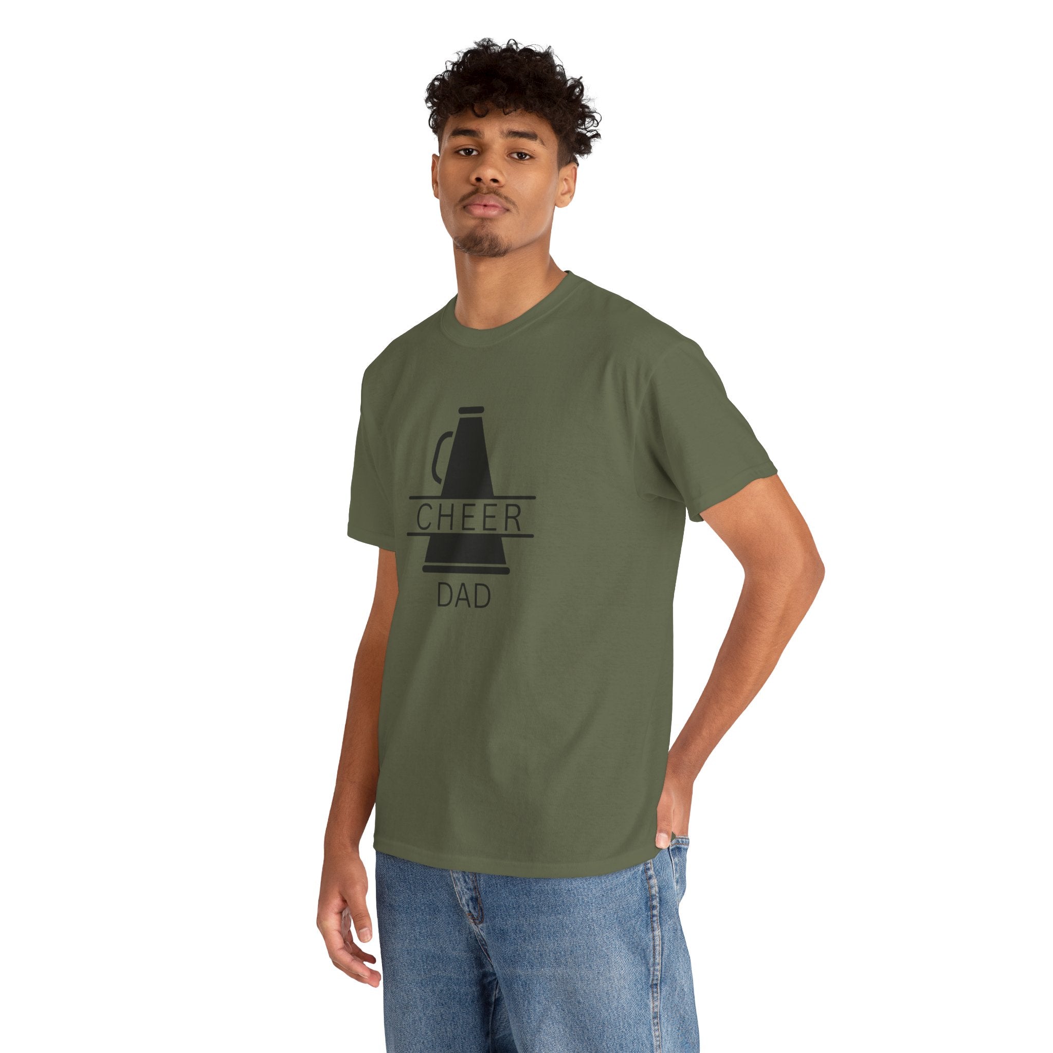 Cheer Dad T-Shirt – Megaphone Graphic Tee for Proud Cheerleading Fathers
