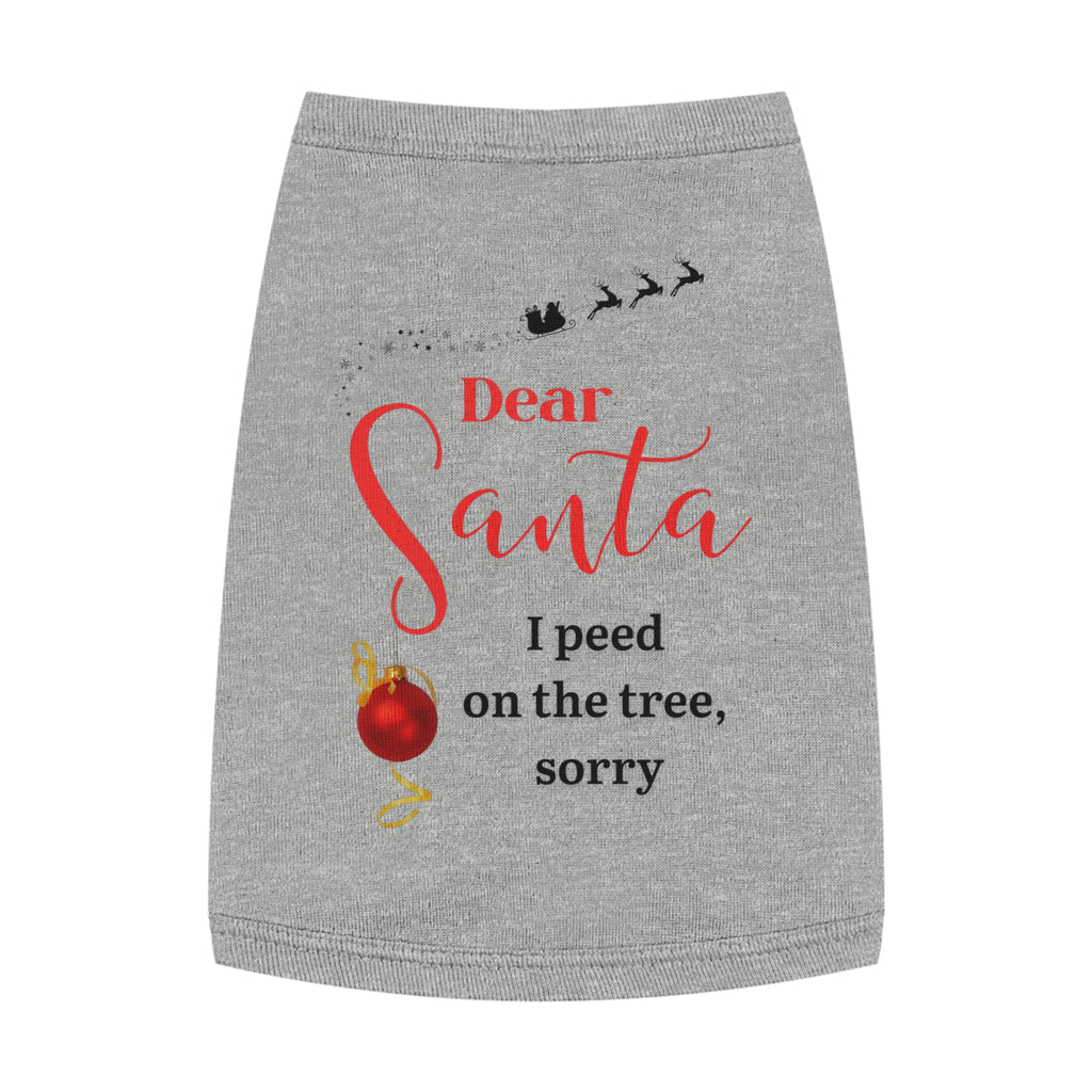 Peed on tree, Santa Paws Pet Tank Top, Christmas Pet Shirt, Funny Holiday Dog Outfit, Pet Apparel, Festive Dog Tank