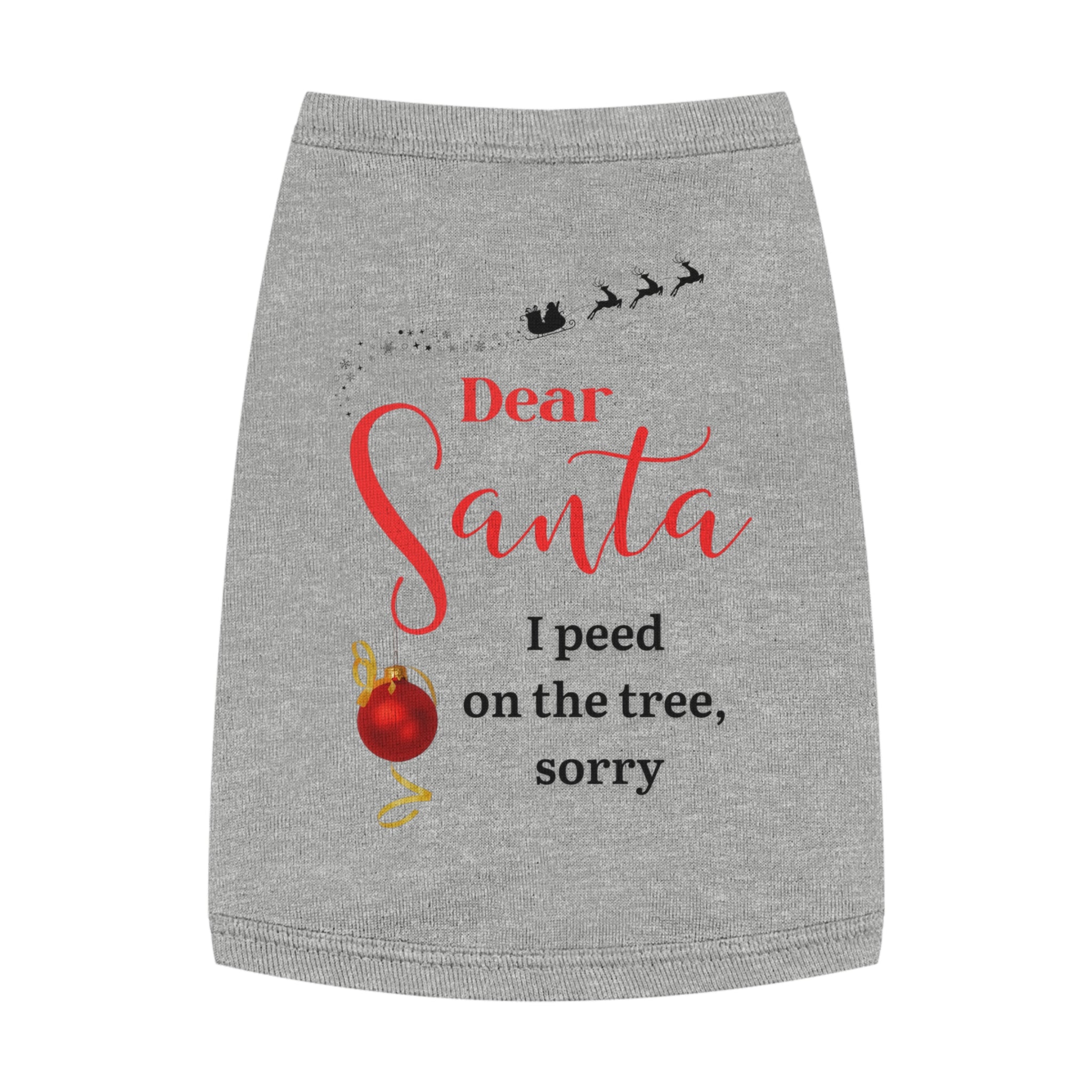 Peed on tree, Santa Paws Pet Tank Top, Christmas Pet Shirt, Funny Holiday Dog Outfit, Pet Apparel, Festive Dog Tank