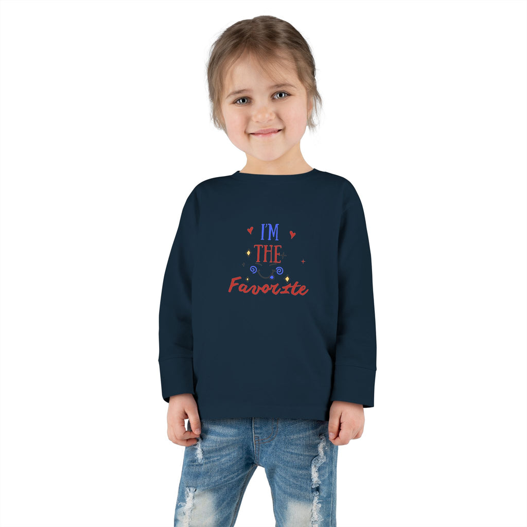 Toddler Long Sleeve Tee — "I'm the Favorite" Patriotic Baby Shirt