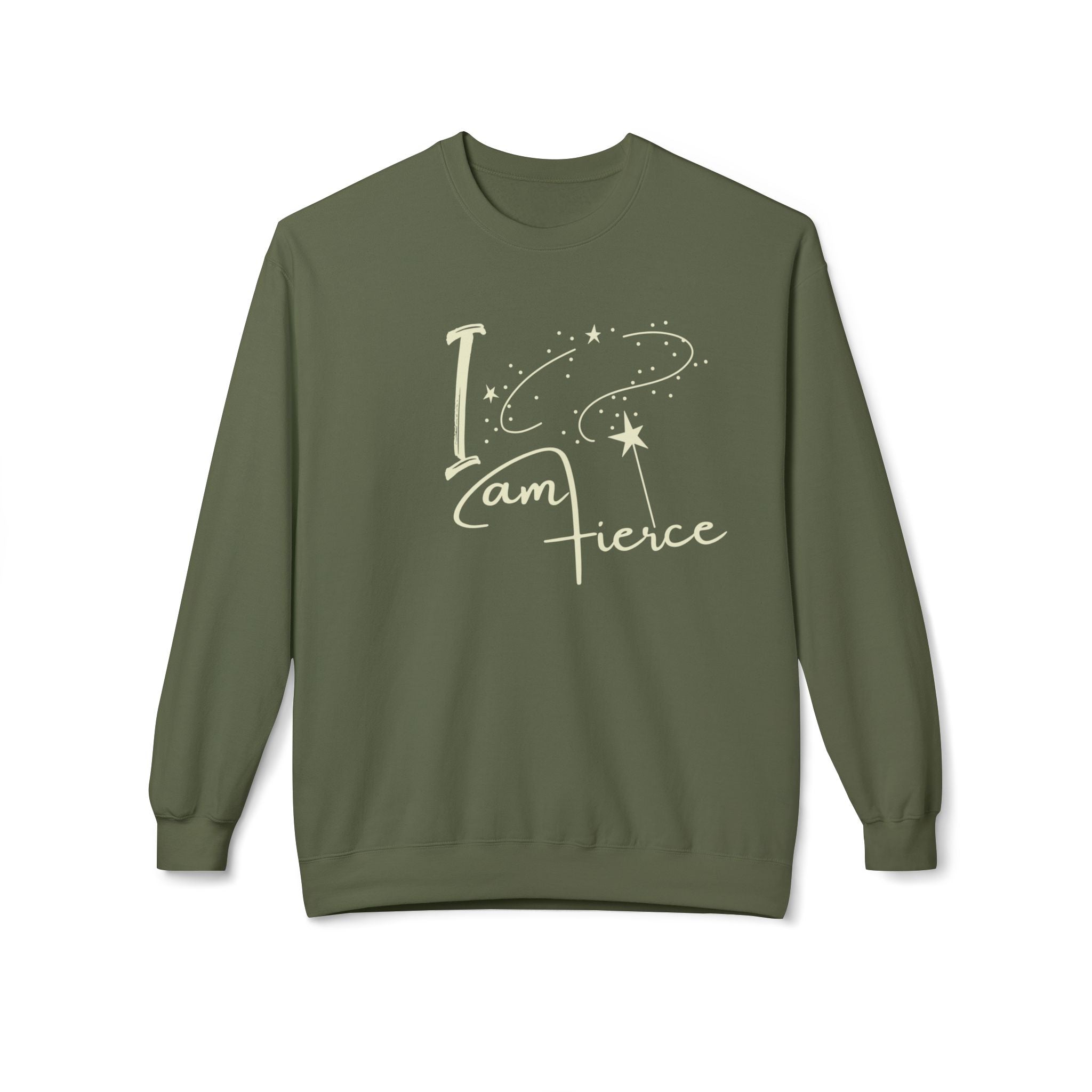 I Am Fierce Crewneck Sweatshirt — Pink Magic Feminine Graphic Sweatshirt