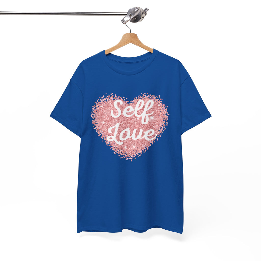 Self Love Tee — Pink Heart Mental Health Awareness Shirt