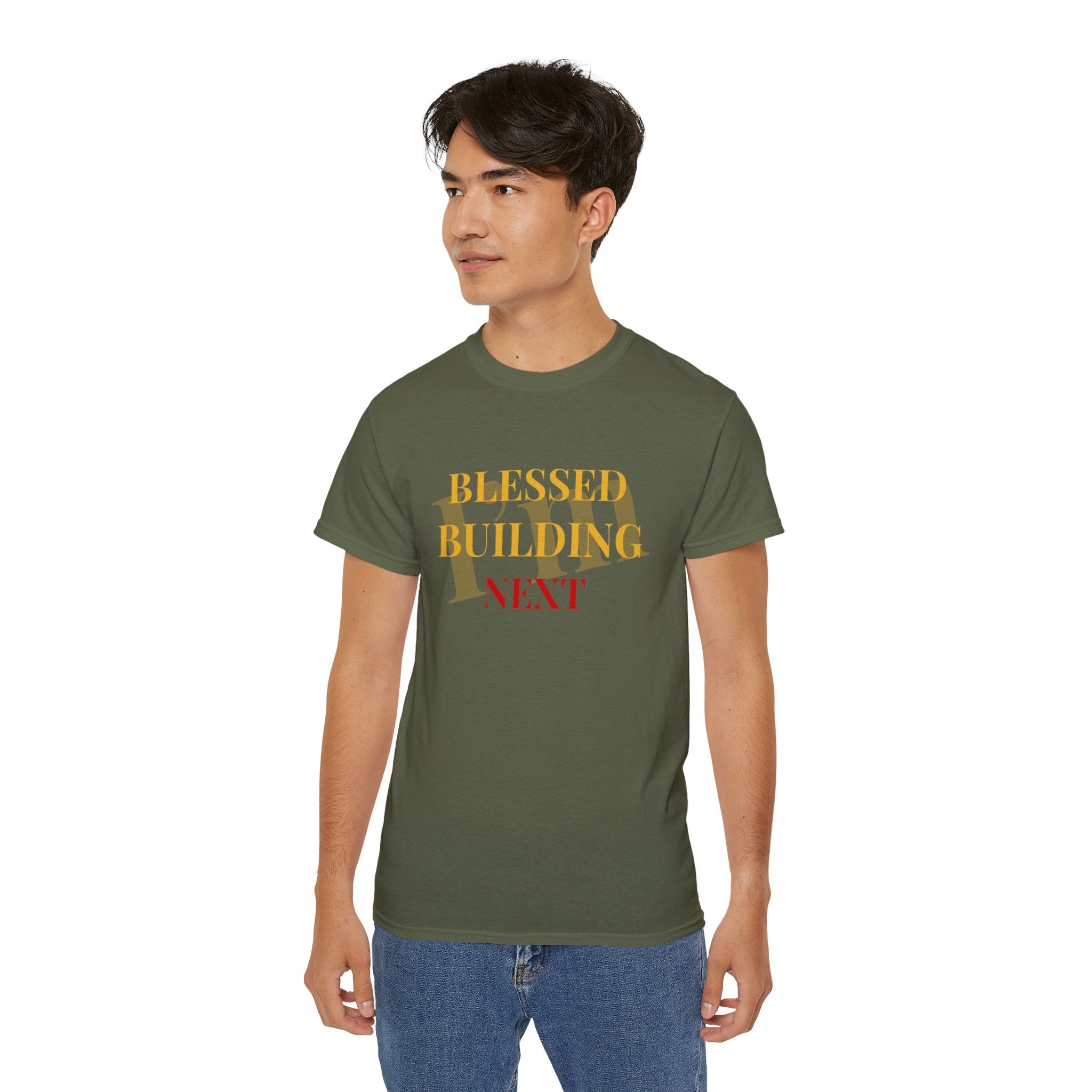 Blessed Building Next T-Shirt — Inspirational Faith Graphic Tee