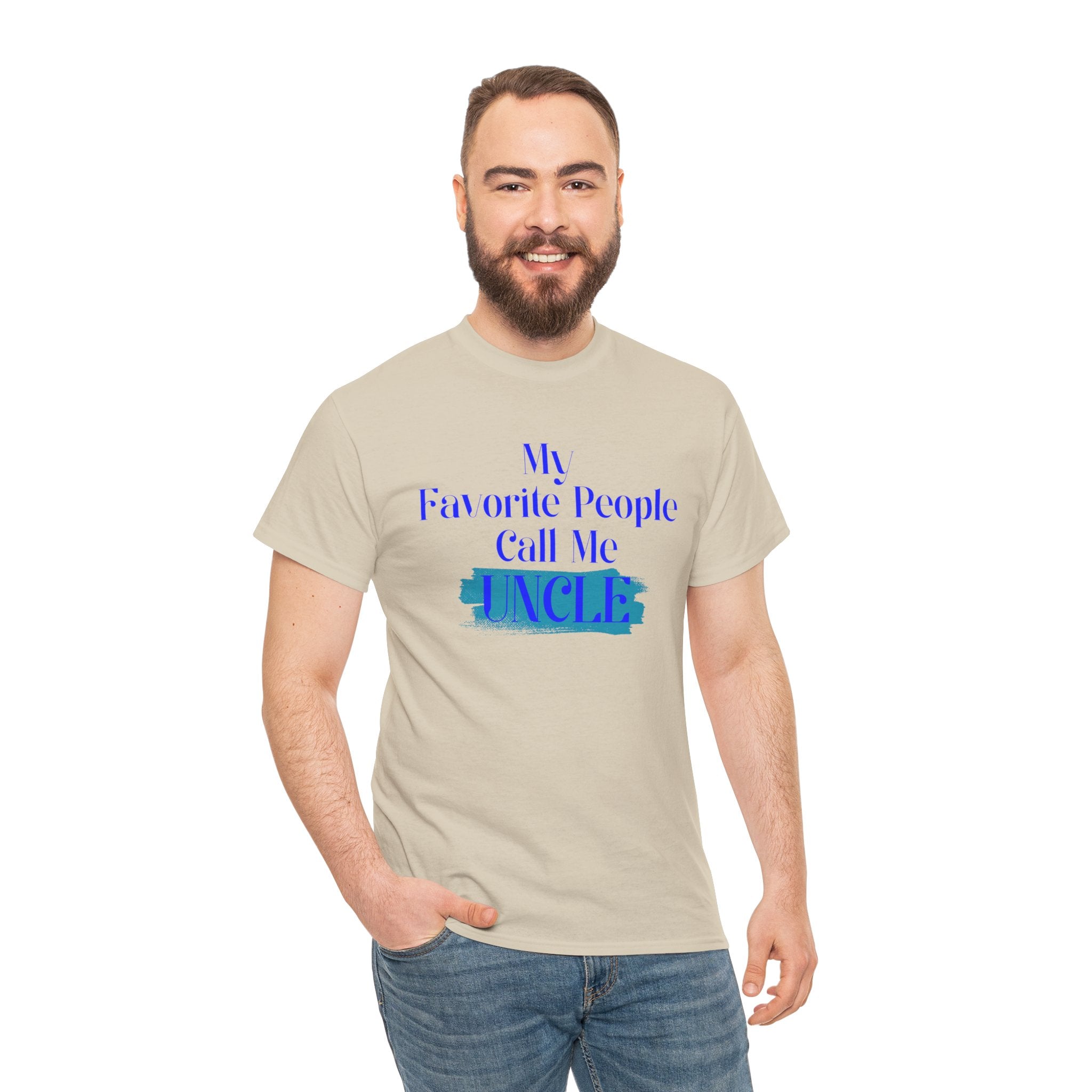 Uncle T‑Shirt — "My Favorite People Call Me UNCLE" Blue Brushstroke Tee