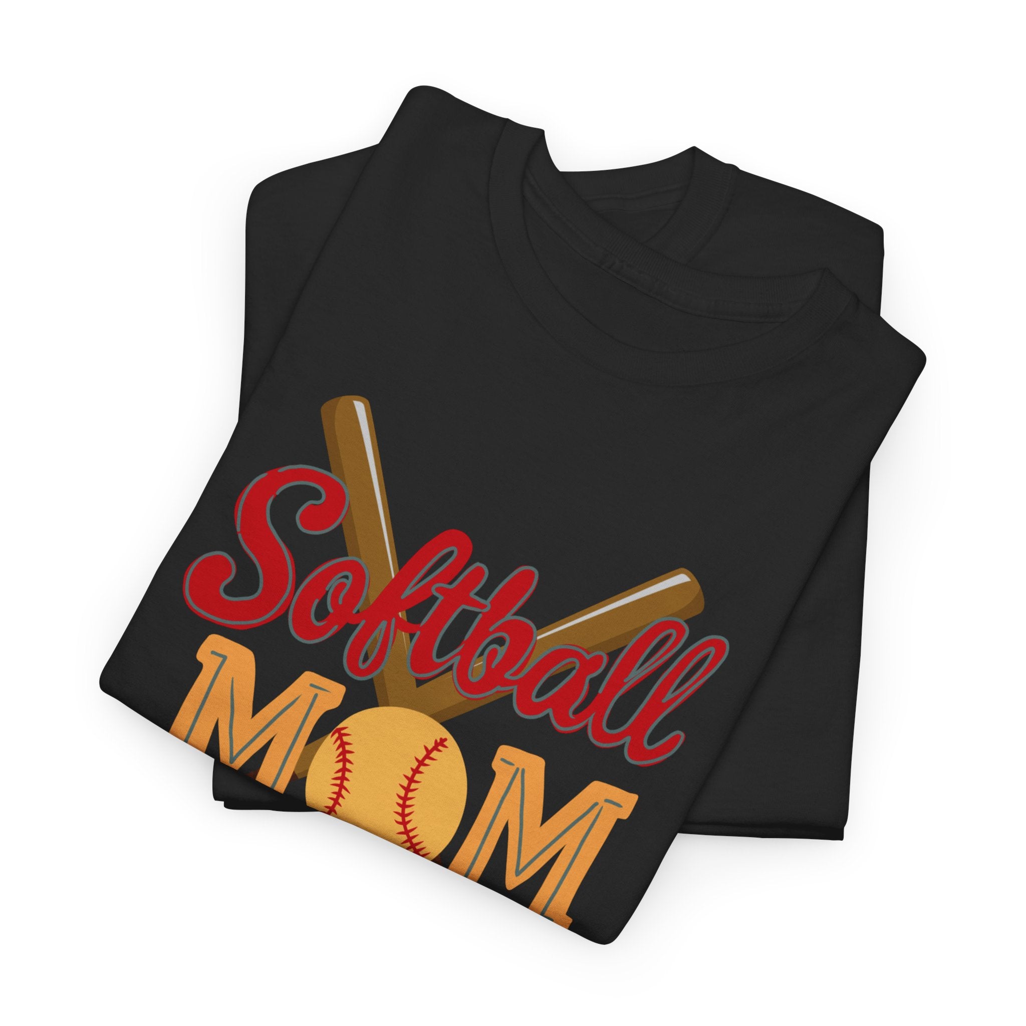 Softball Mom T‑Shirt — Retro Crossed Bats & Ball Tee for Proud Moms