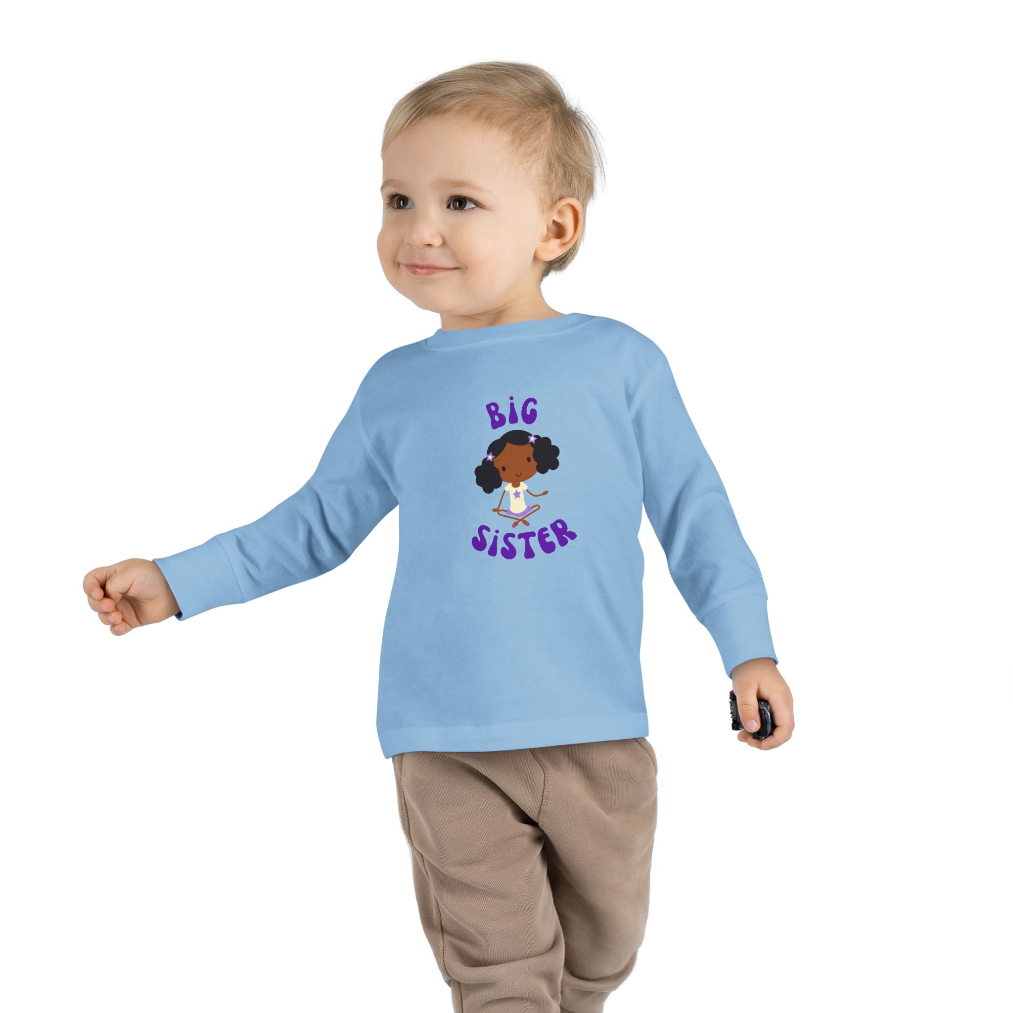 Big Sister Toddler Long Sleeve Tee — Cute Sister Announcement Shirt
