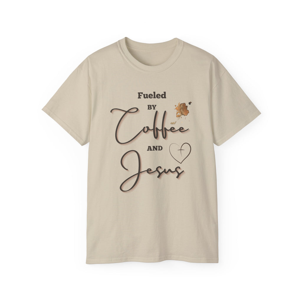 Coffee and Jesus T‑Shirt — "Fueled by Coffee and Jesus" Faith Graphic Tee