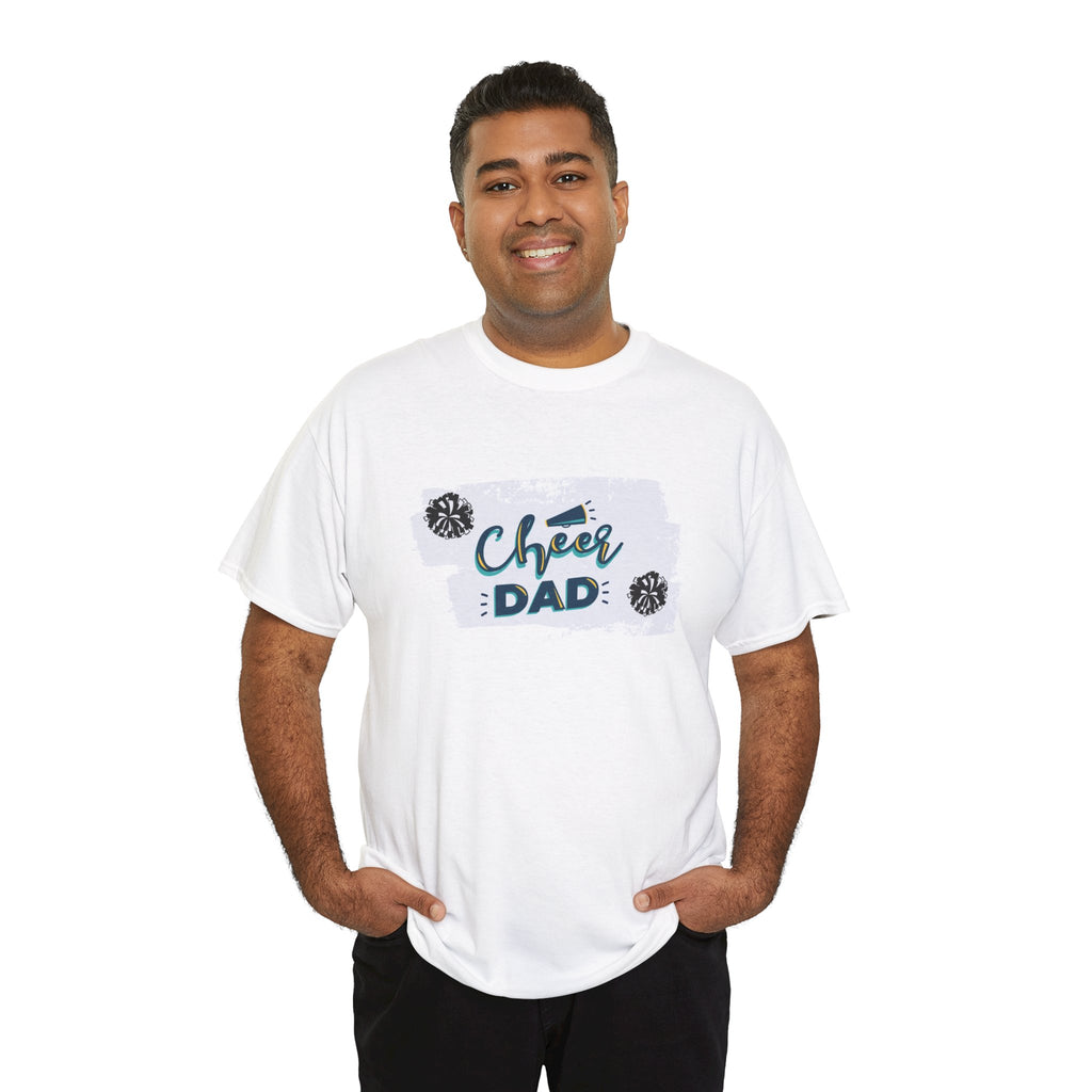 Cheer Dad T-Shirt — Cheerleading Dad Tee with Pom-Poms, Father's Day Gift