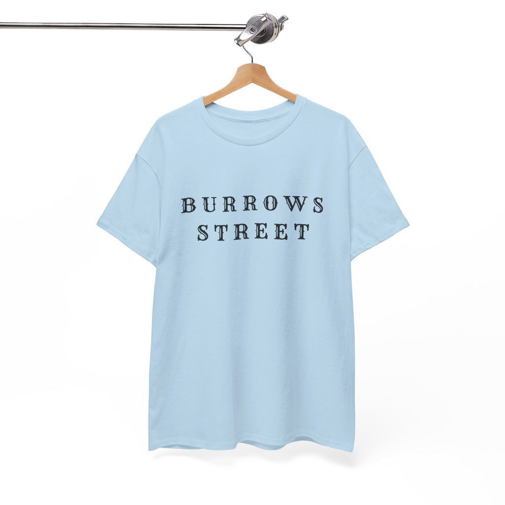 Burrows Street T‑Shirt — Minimalist Vintage Lettering Tee