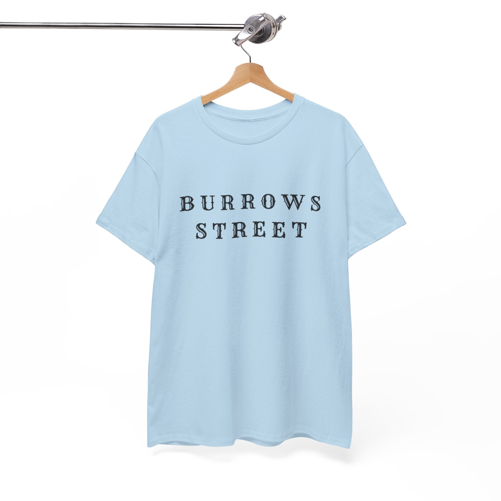 Burrows Street T‑Shirt — Minimalist Vintage Lettering Tee