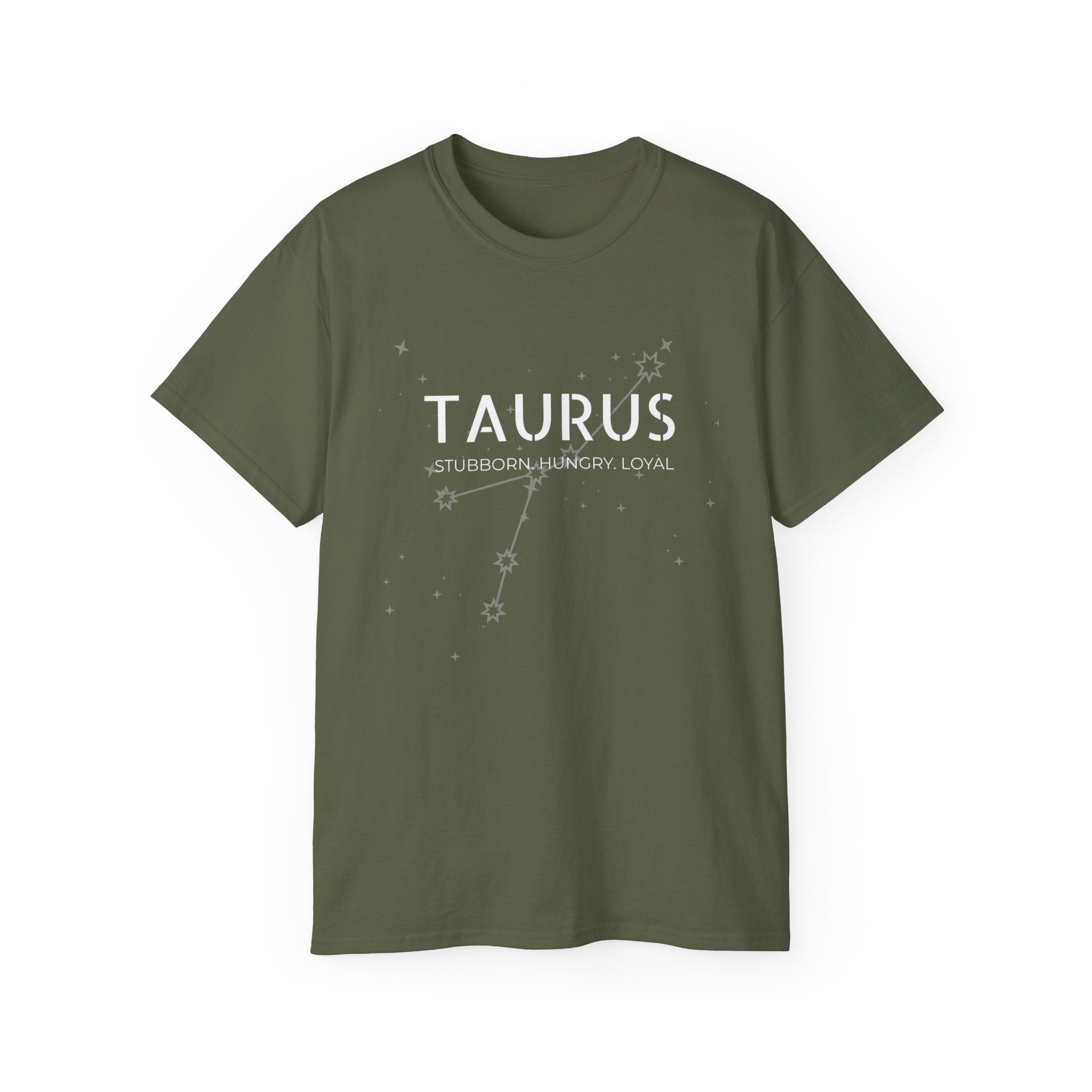 Taurus Constellation Tee – 'Stubborn, Hungry, Loyal' Zodiac Shirt