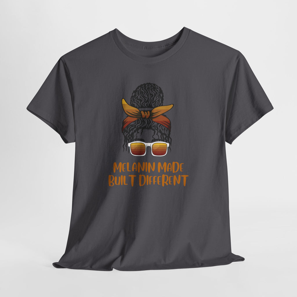 T-Shirt — "Melanin Made, Built Different" Graphic Tee
