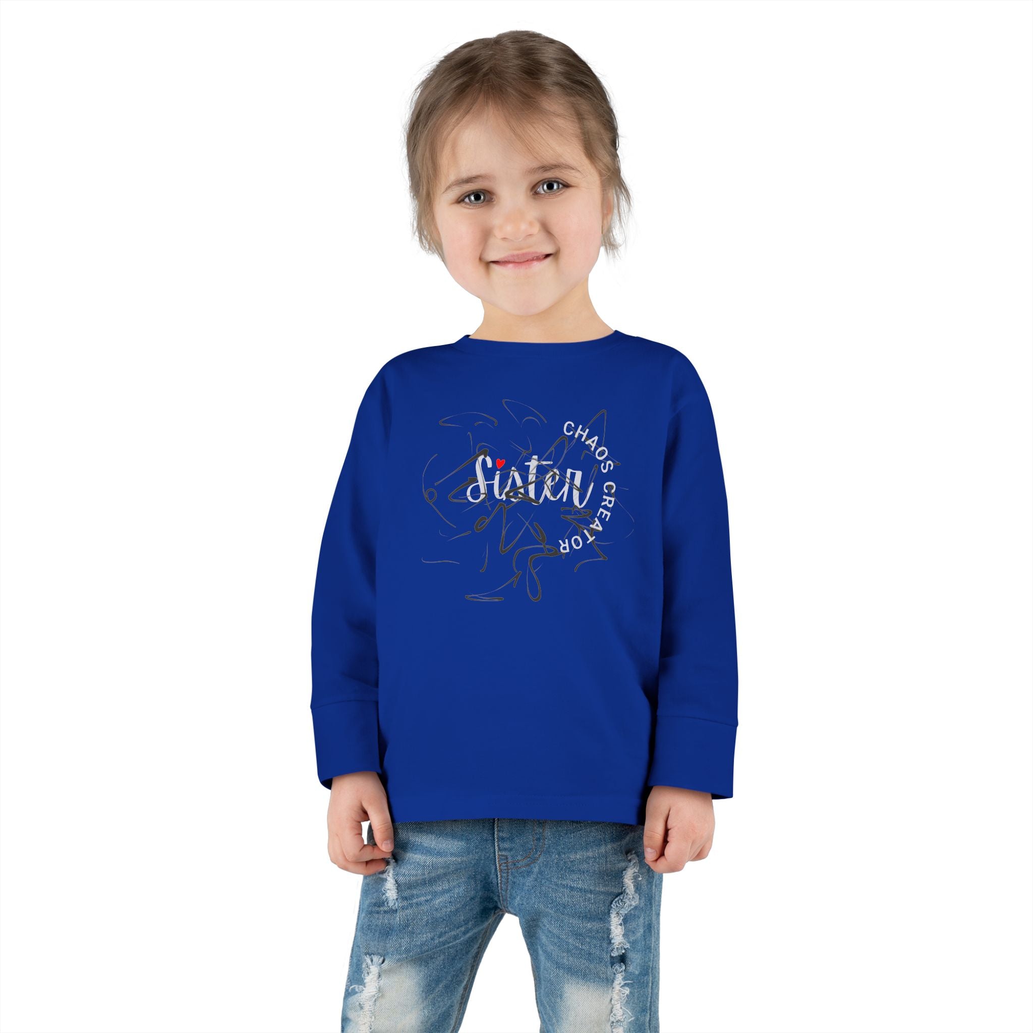 Toddler Long Sleeve Tee — 'Sister Chaos Creator' Toddler Shirt